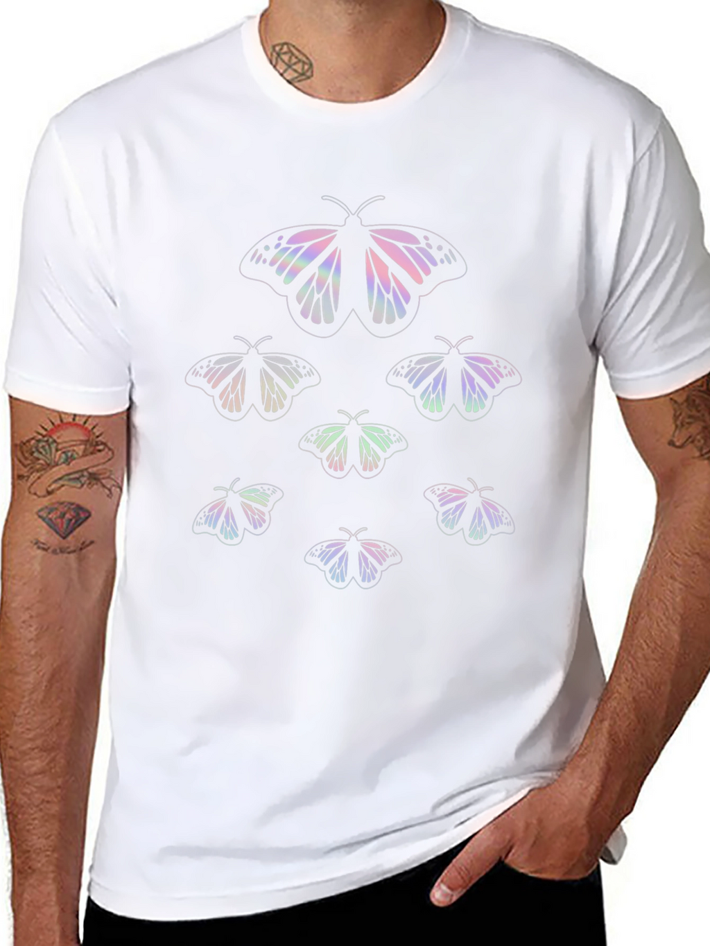 Butterfly Graphic Tee - Stylish Black T-Shirt