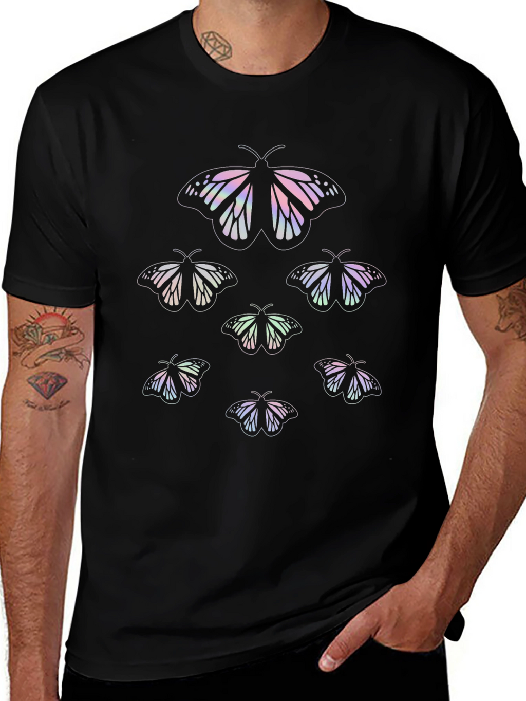 Butterfly Graphic Tee - Stylish Black T-Shirt
