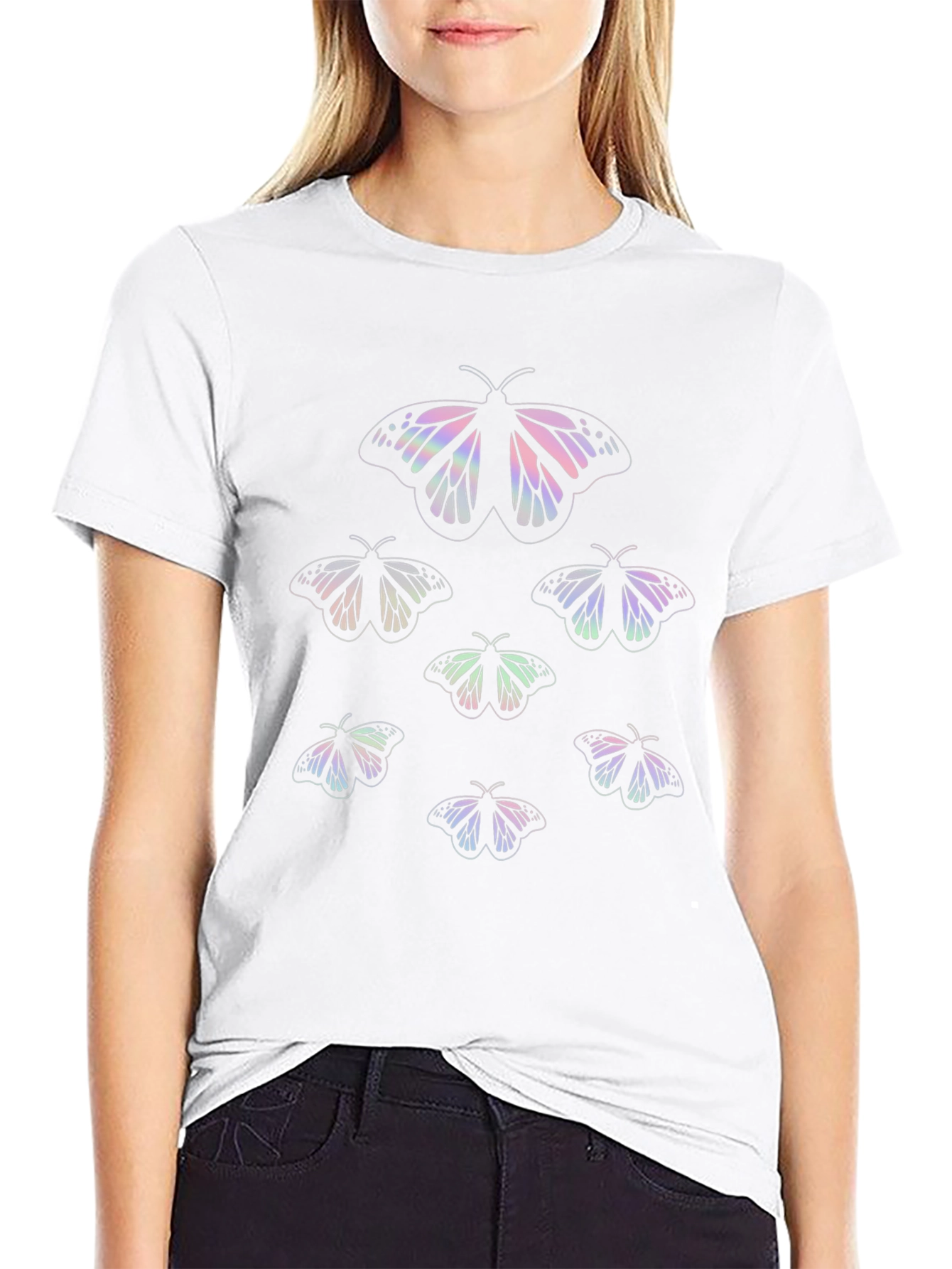 Butterfly Graphic Tee - Stylish Black T-Shirt
