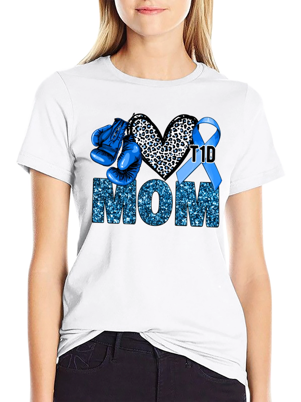T1D Mom Boxing Glove Graphic Tee