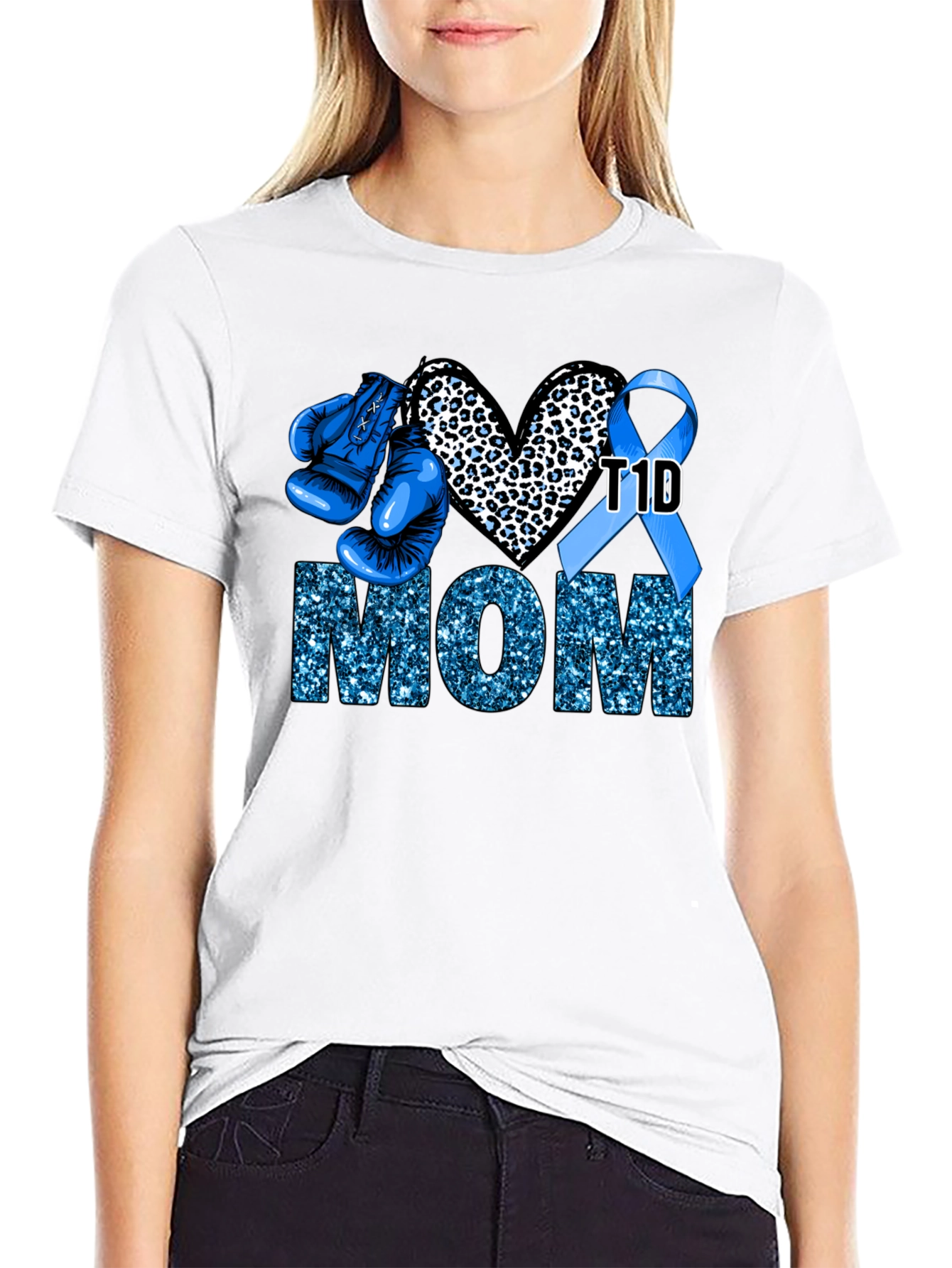 T1D Mom Boxing Glove Graphic Tee