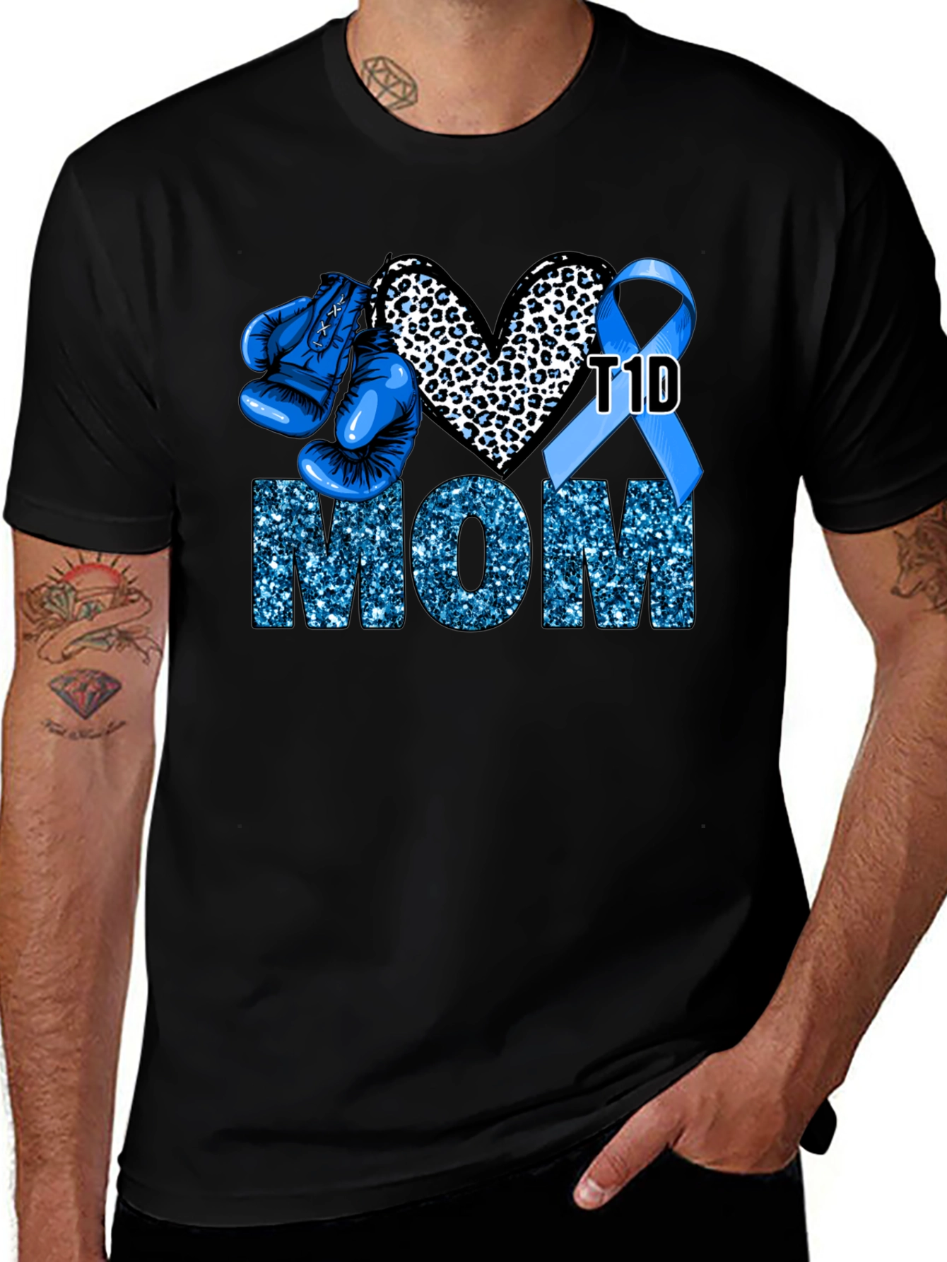 T1D Mom Boxing Glove Graphic Tee