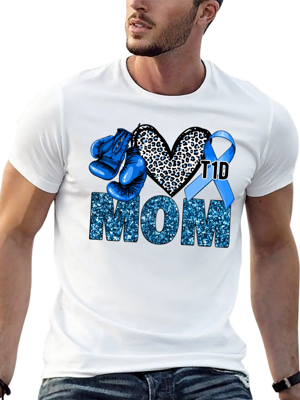 T1D Mom Boxing Glove Graphic Tee