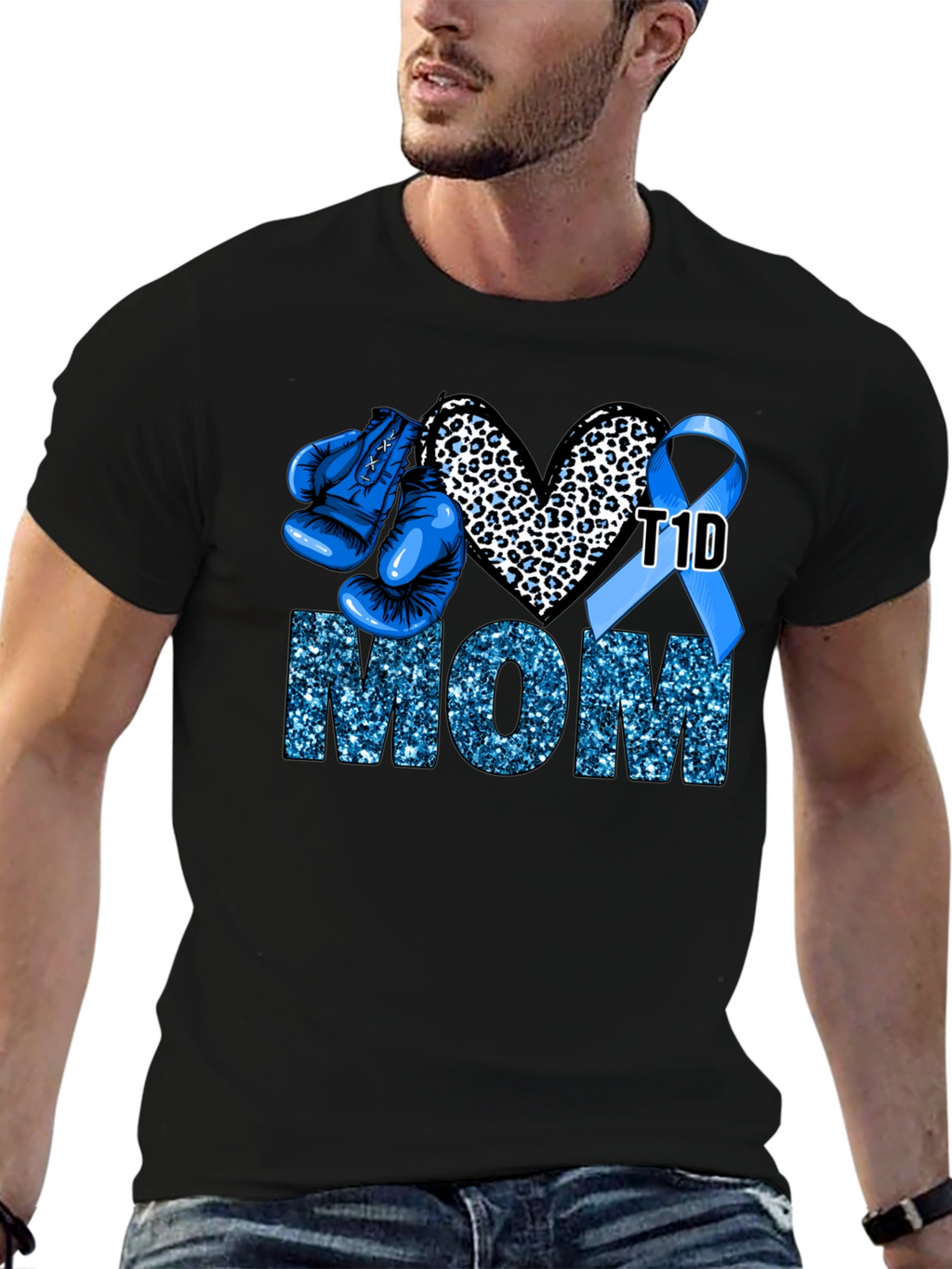 T1D Mom Boxing Glove Graphic Tee