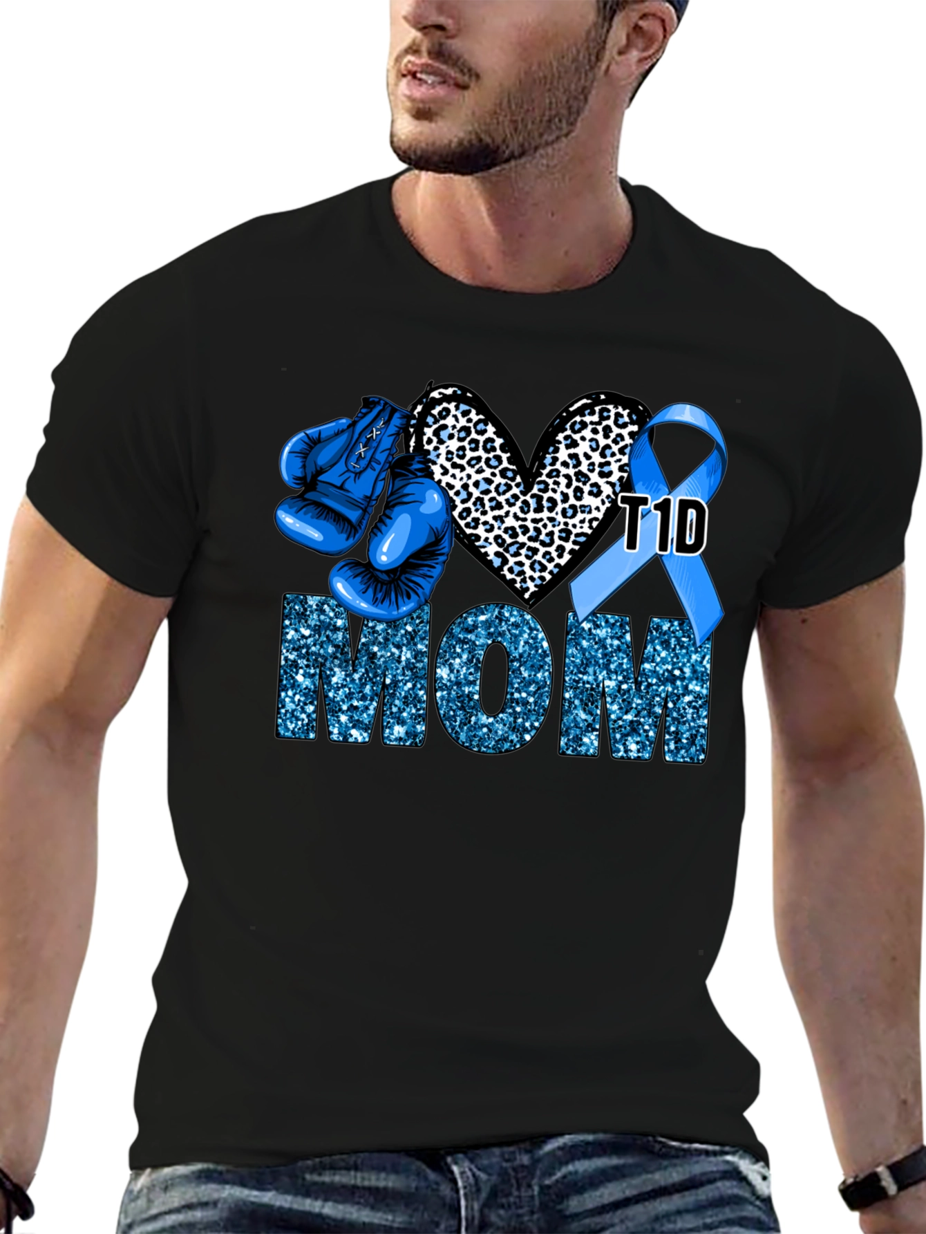 T1D Mom Boxing Glove Graphic Tee
