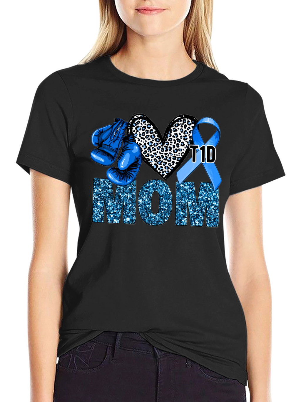T1D Mom Boxing Glove Graphic Tee