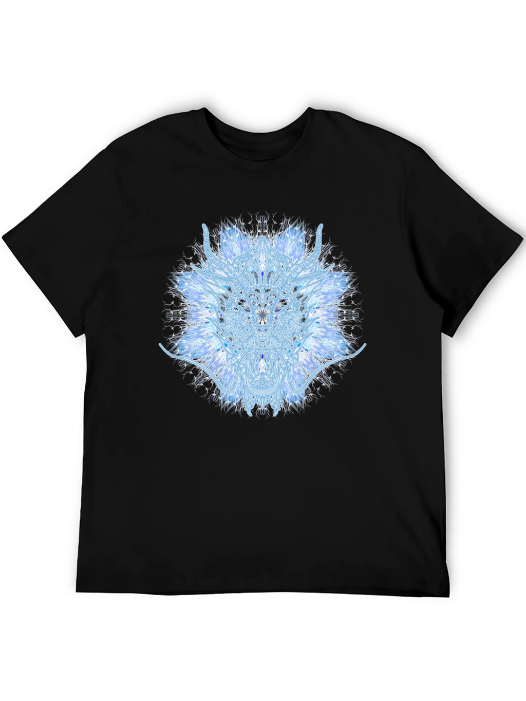 Blue Fractal T-Shirt - Stylish Graphic Tee