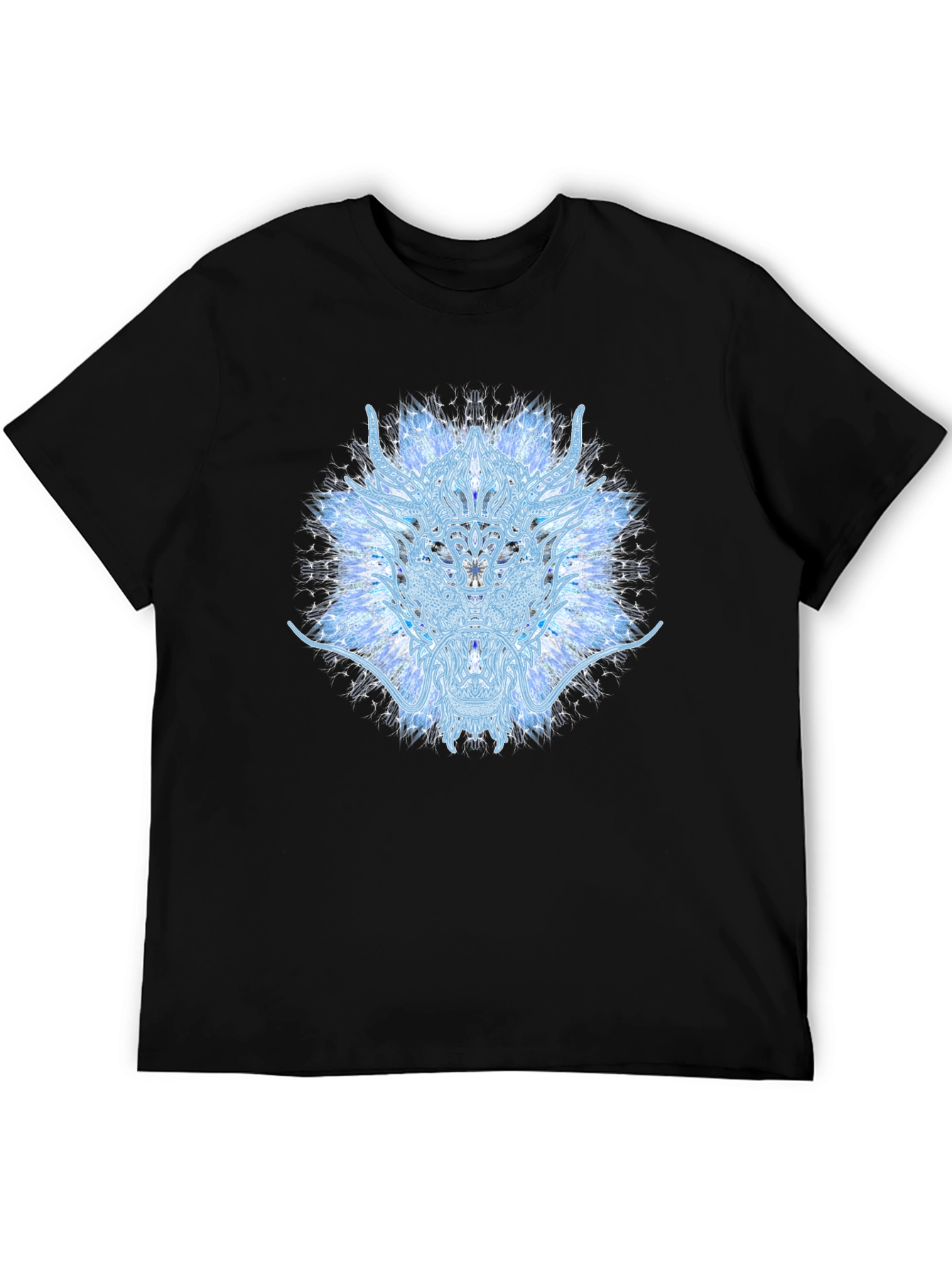 Blue Fractal T-Shirt - Stylish Graphic Tee