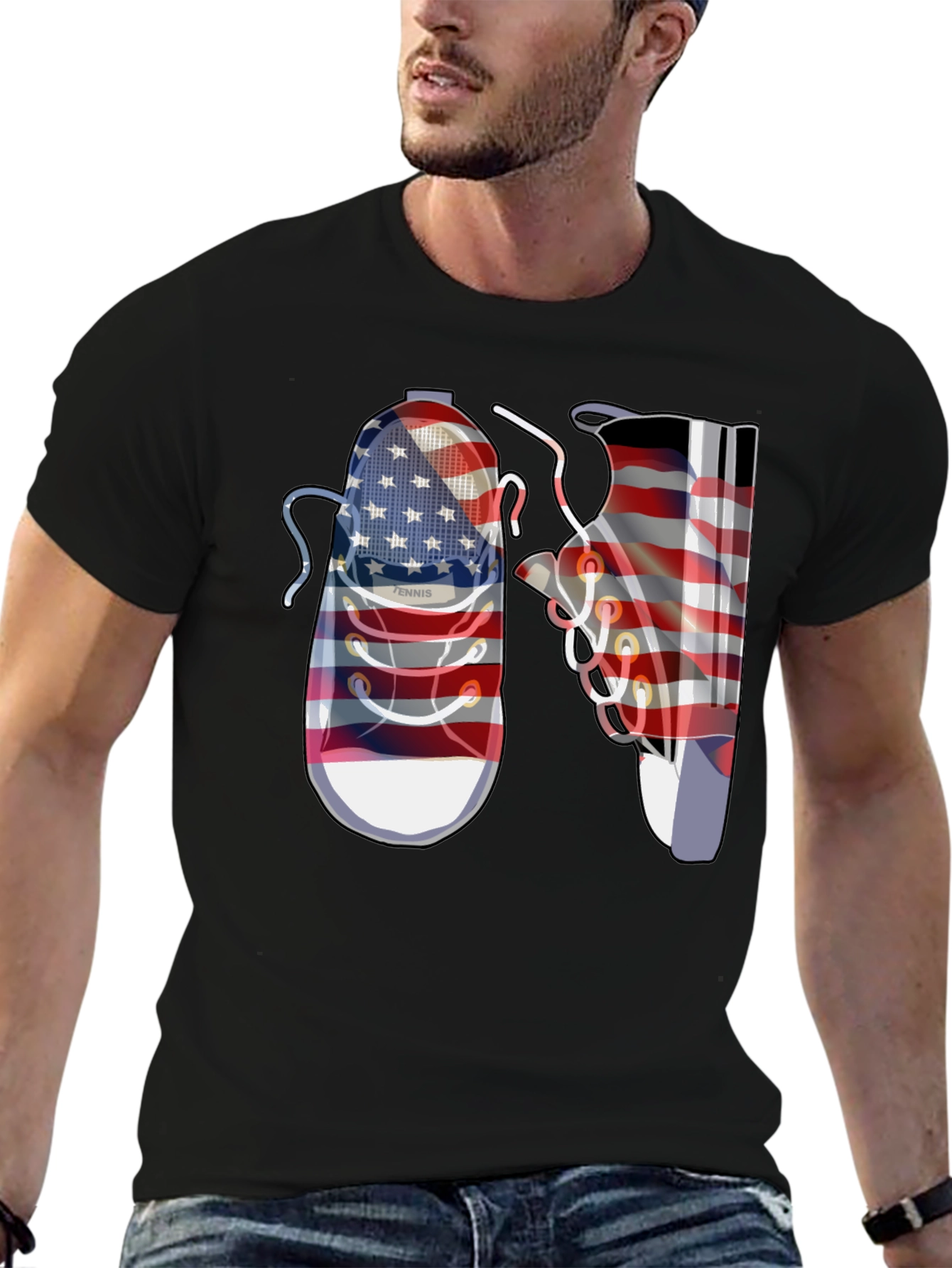 American Flag Shoes Graphic Tee