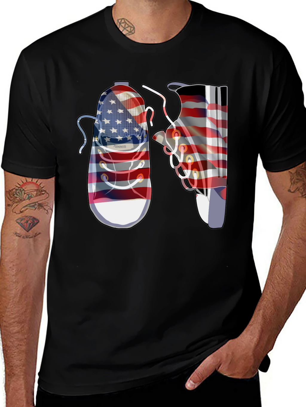 American Flag Shoes Graphic Tee