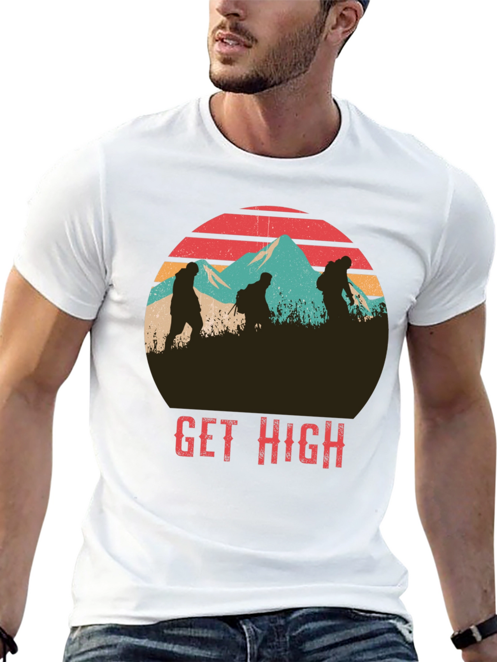 Get High Hiking Graphic T-Shirt