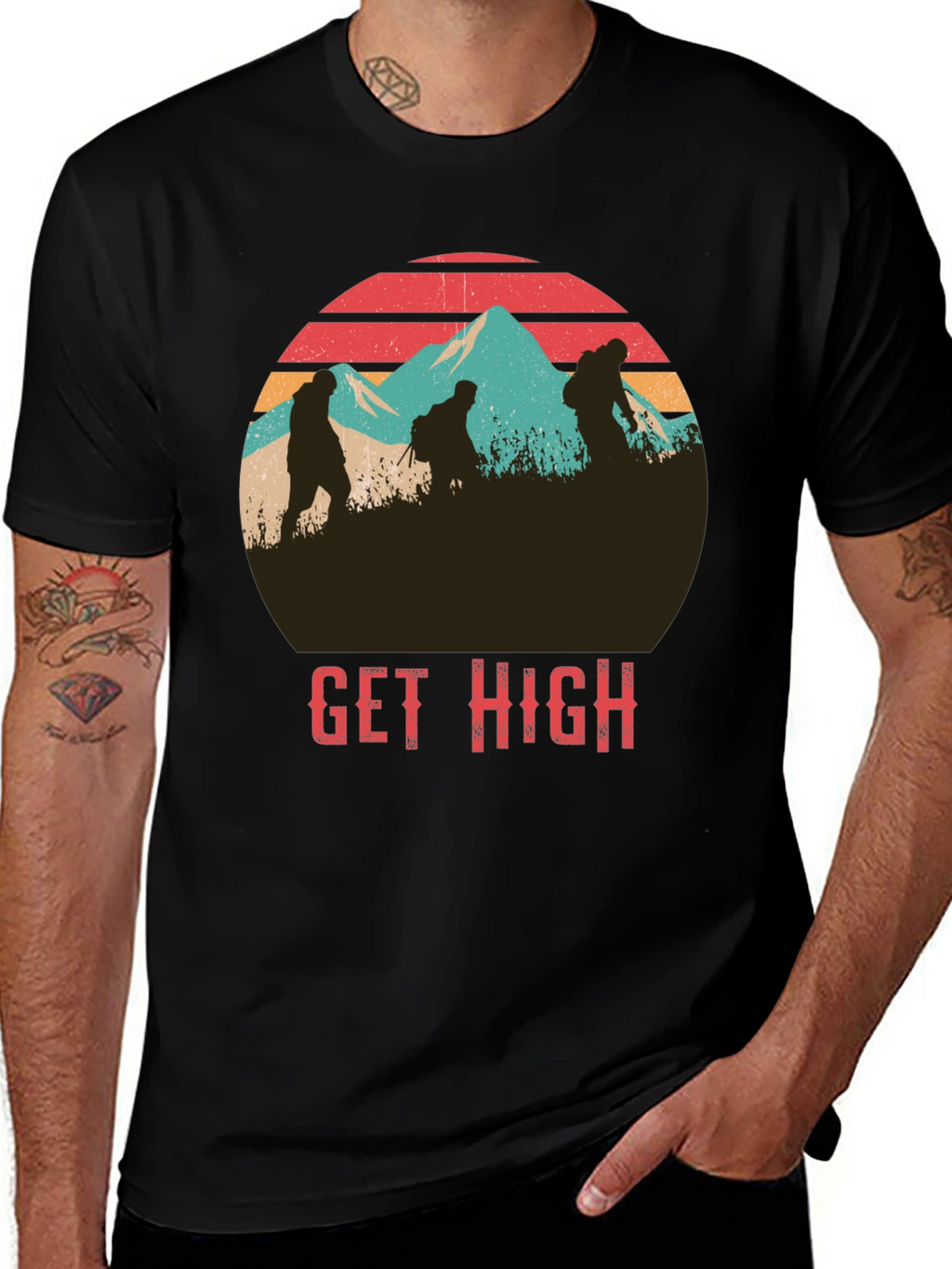 Get High Hiking Graphic T-Shirt