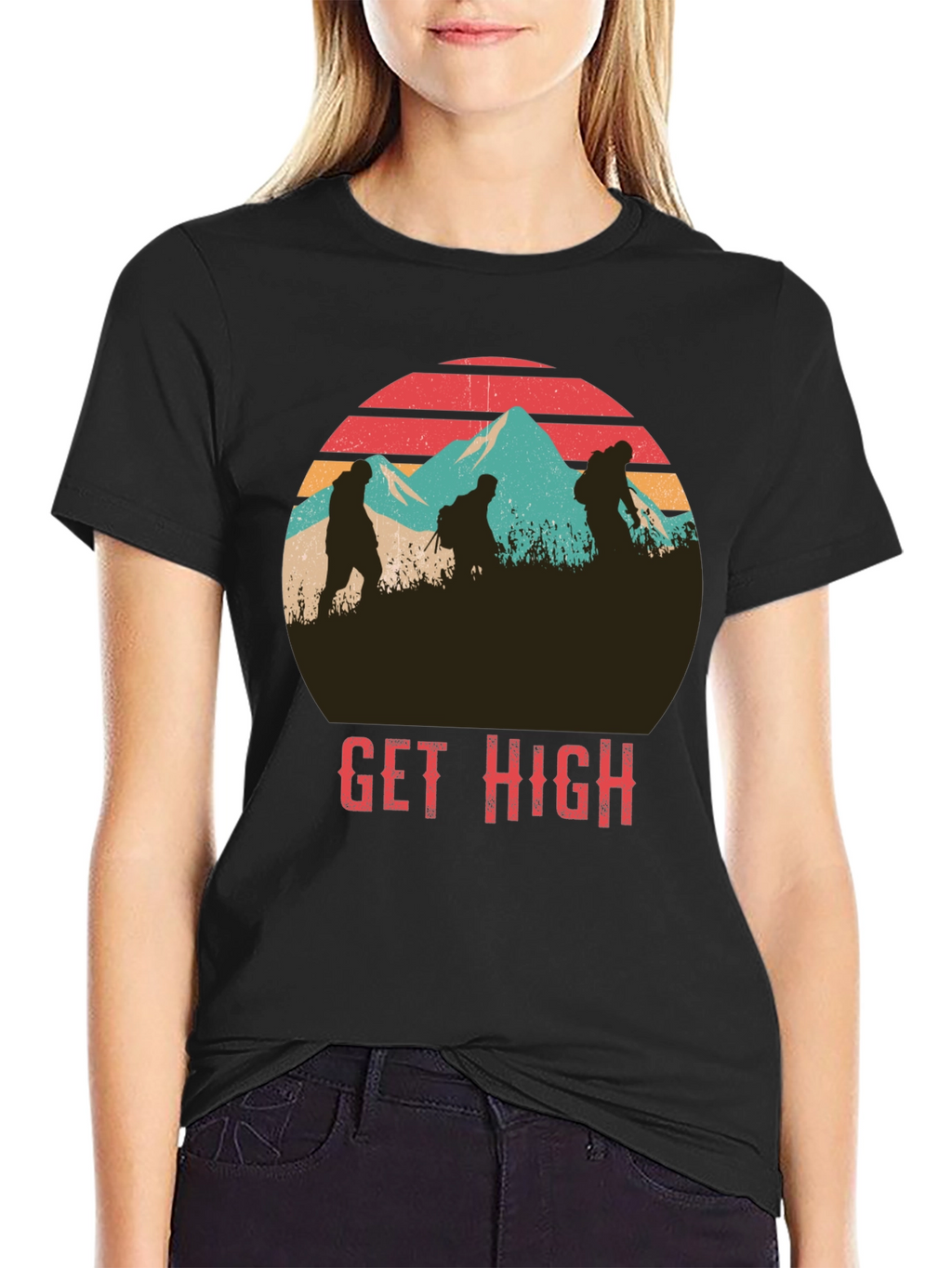 Get High Hiking Graphic T-Shirt
