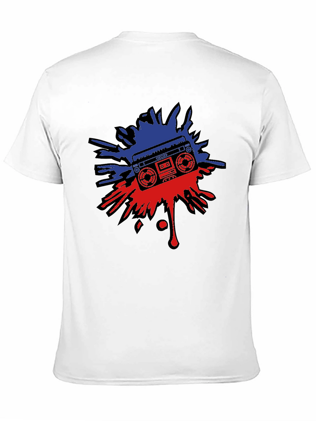 Retro Boombox Splatter Graphic T-Shirt