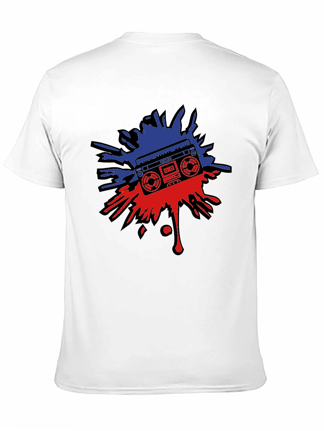Retro Boombox Splatter Graphic T-Shirt