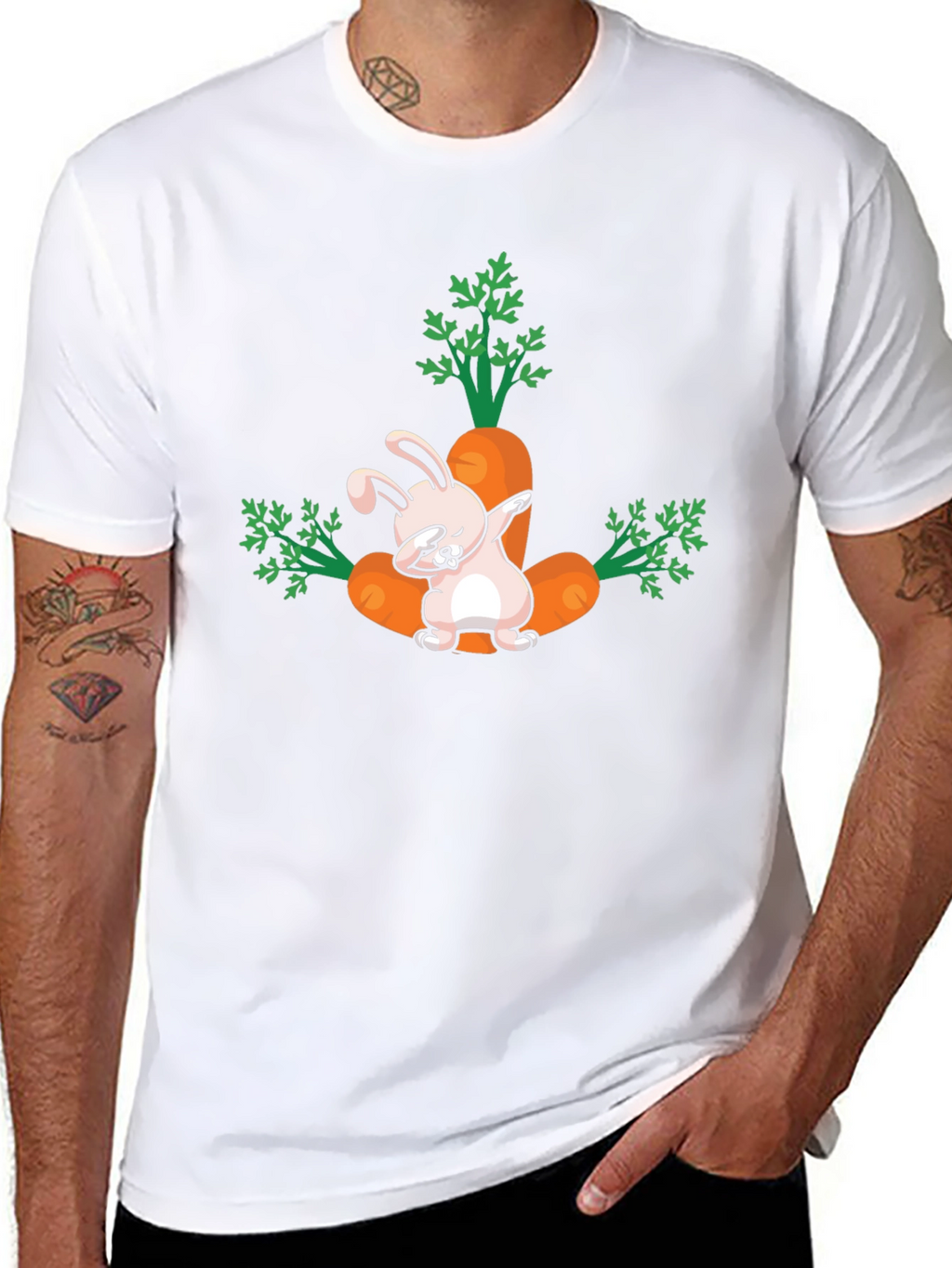 Dabbing Easter Bunny with Carrots T-Shirt