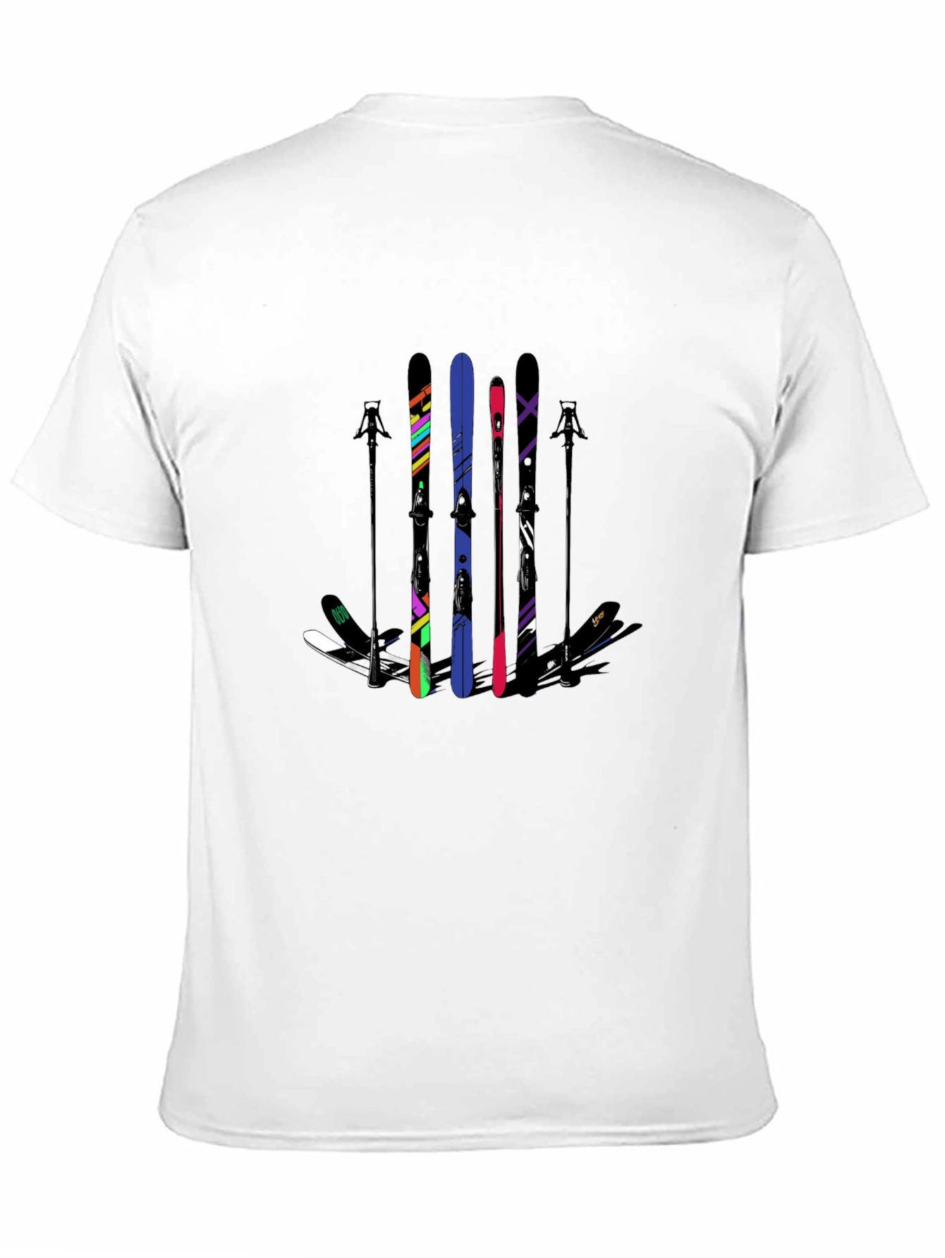 Colorful Ski Graphic T-Shirt - Mountain Adventure Ready!