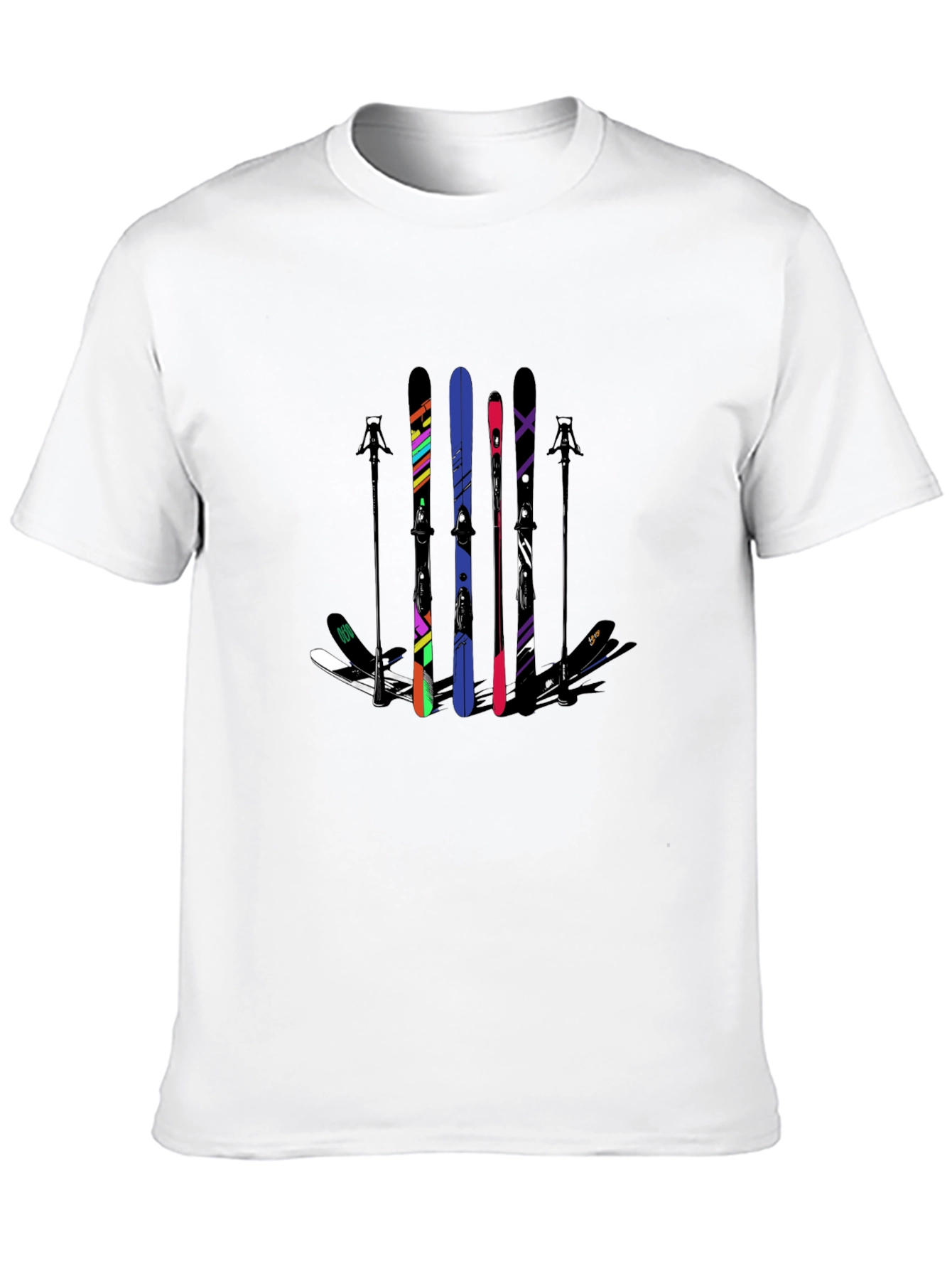 Colorful Ski Graphic T-Shirt - Mountain Adventure Ready!