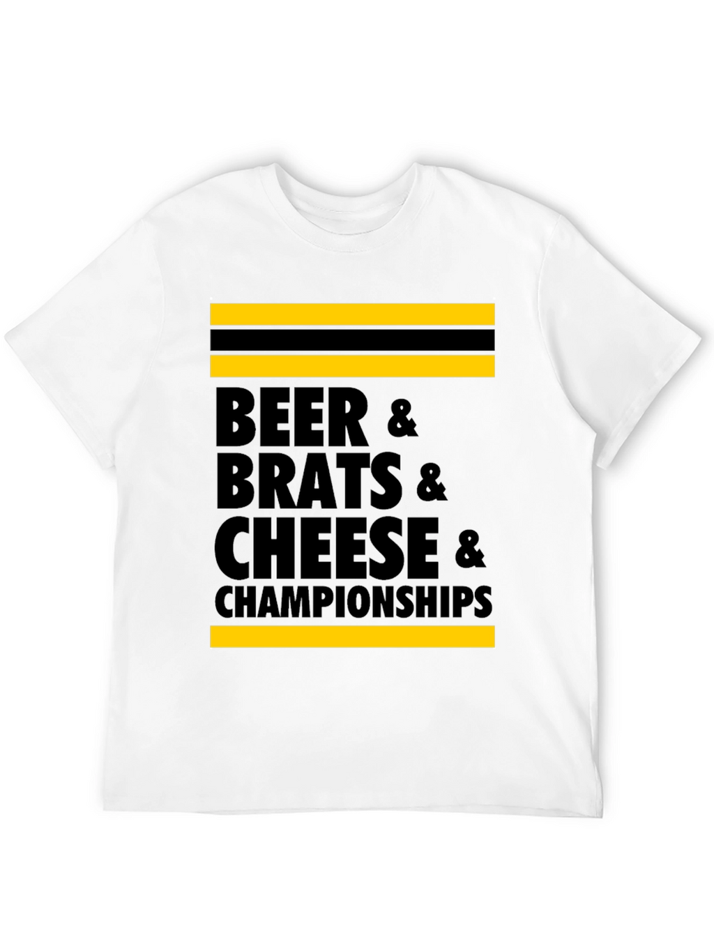 Beer Brats Cheese and Championships Graphic Tee