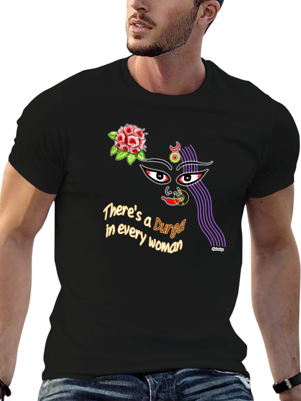 Durga Woman Graphic Tee - Empowering Design