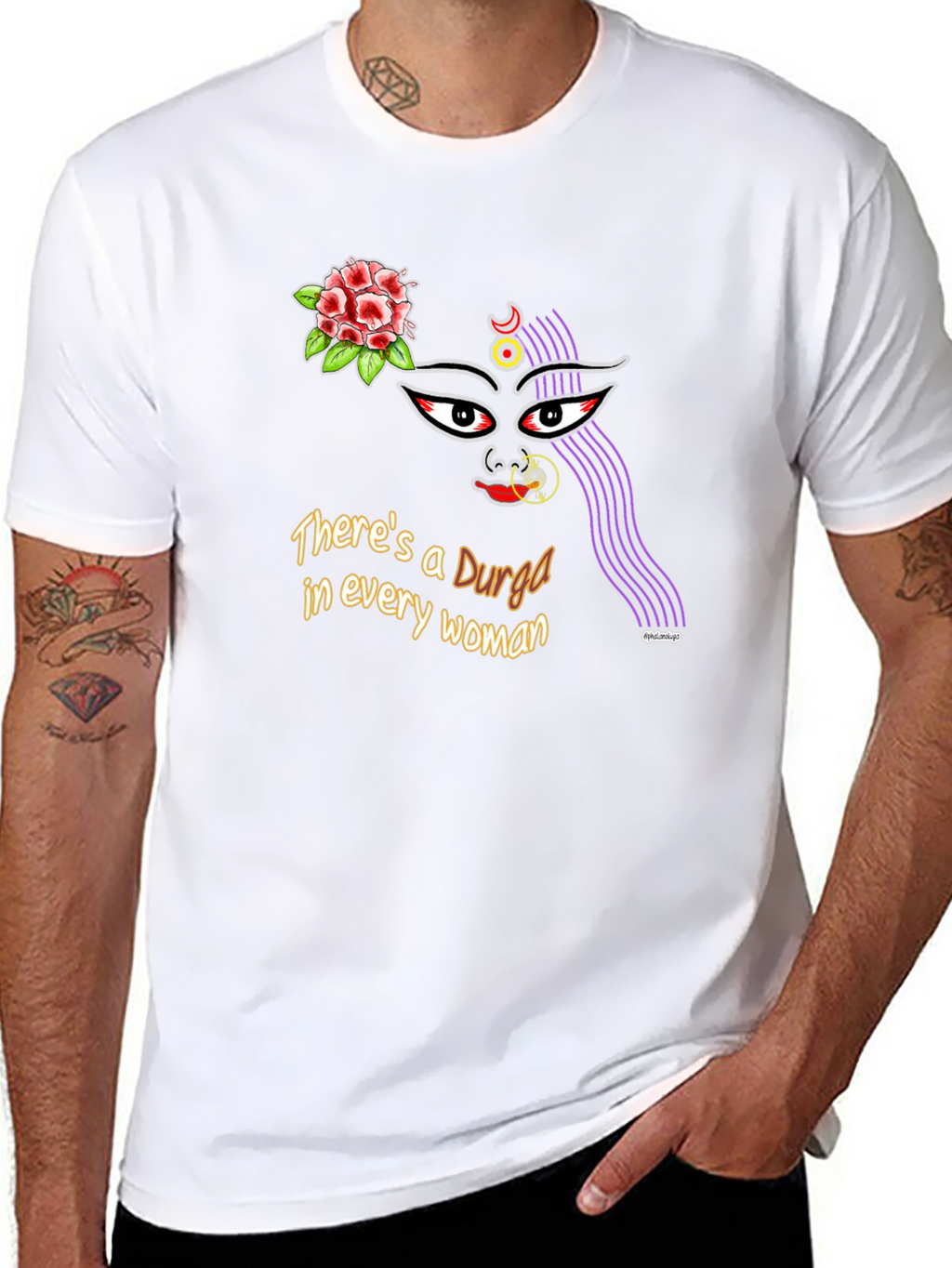 Durga Woman Graphic Tee - Empowering Design