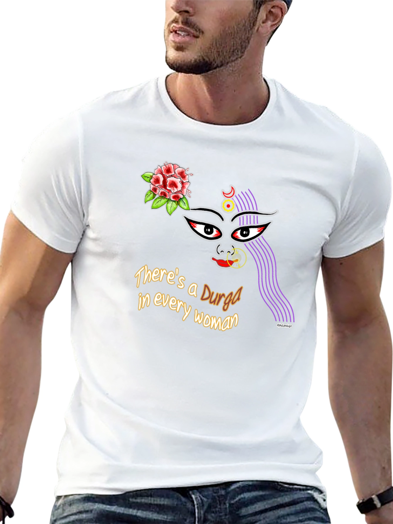 Durga Woman Graphic Tee - Empowering Design