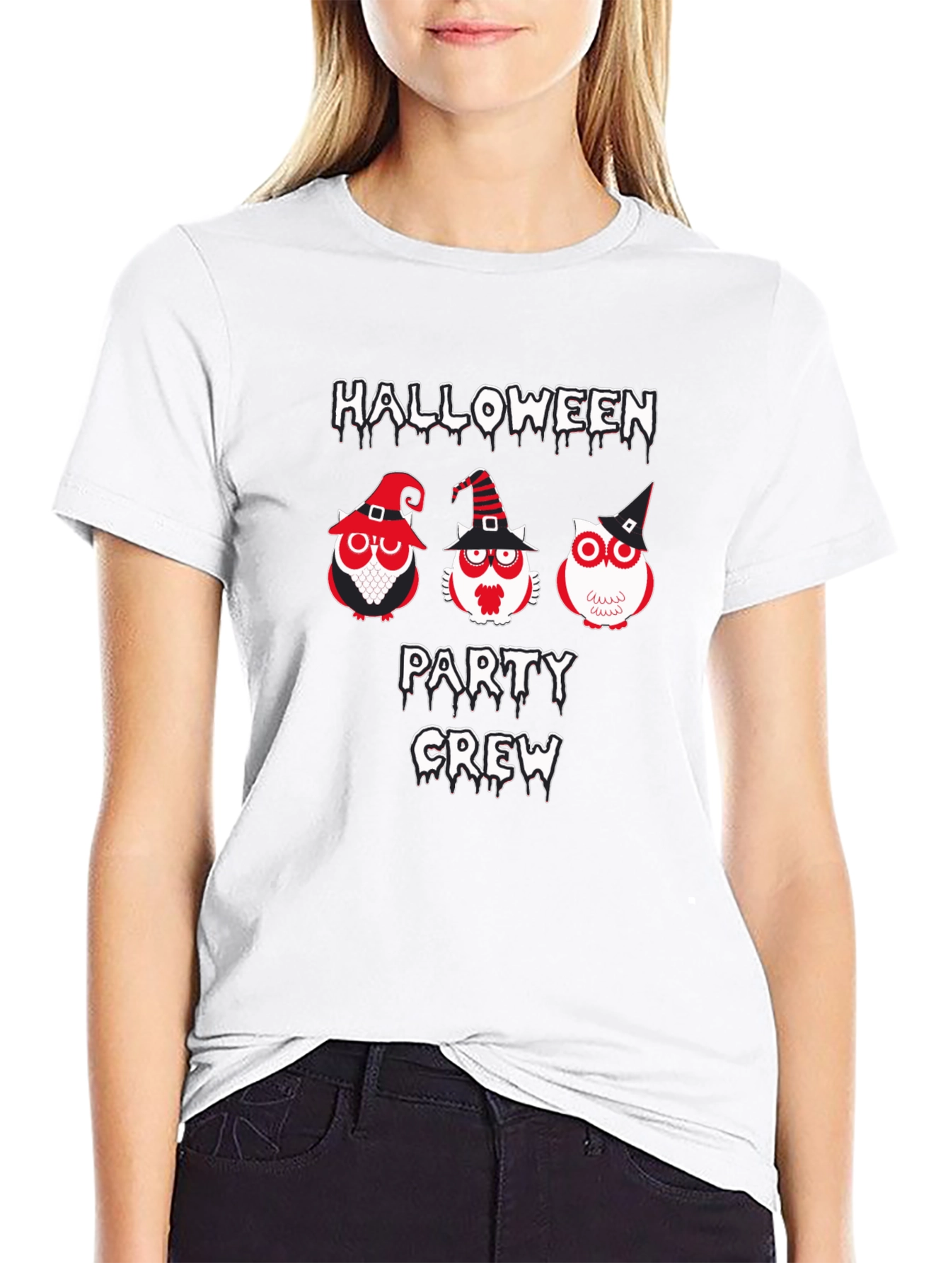 Halloween Party Crew Owl Graphic Tee