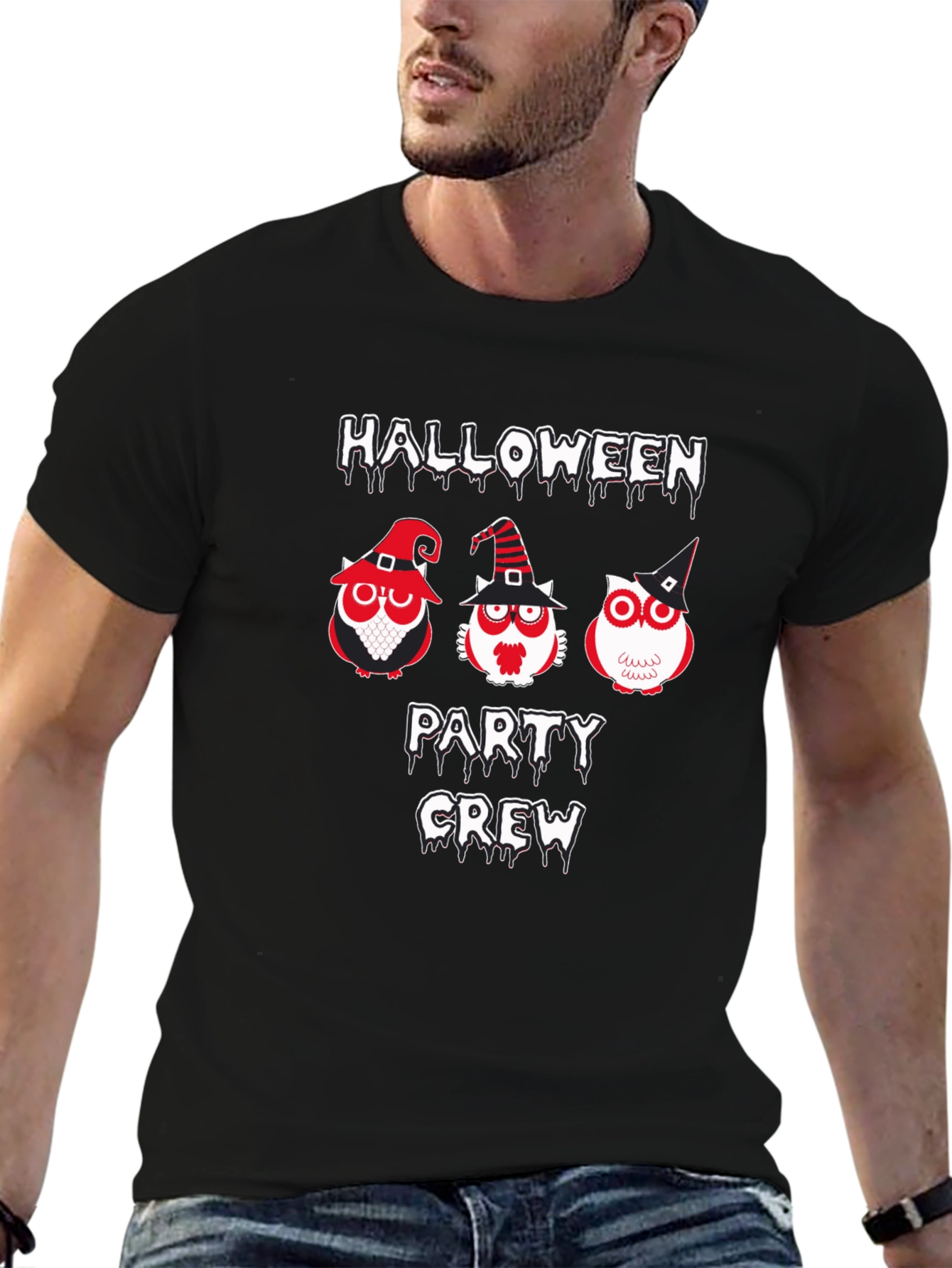 Halloween Party Crew Owl Graphic Tee