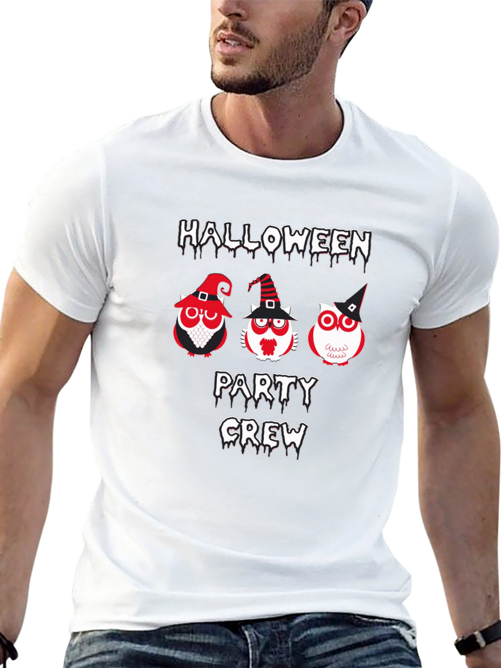 Halloween Party Crew Owl Graphic Tee