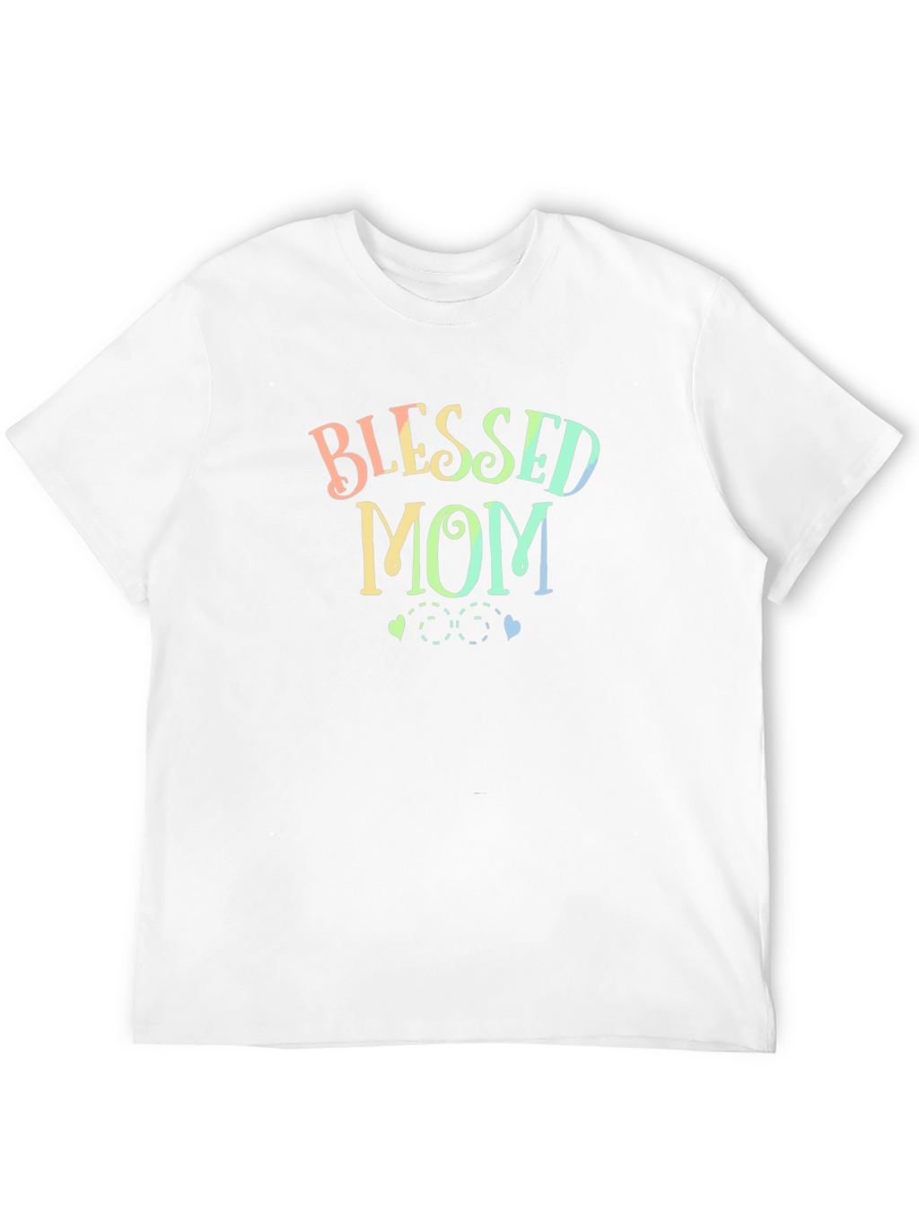 Blessed Mom T-Shirt - Rainbow Text
