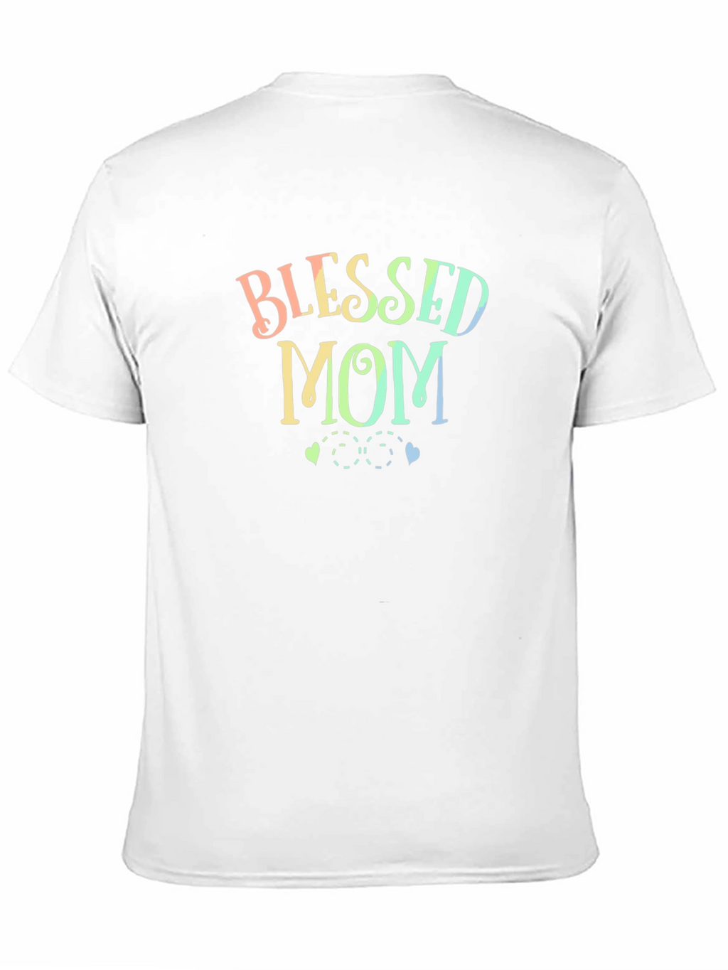 Blessed Mom T-Shirt - Rainbow Text