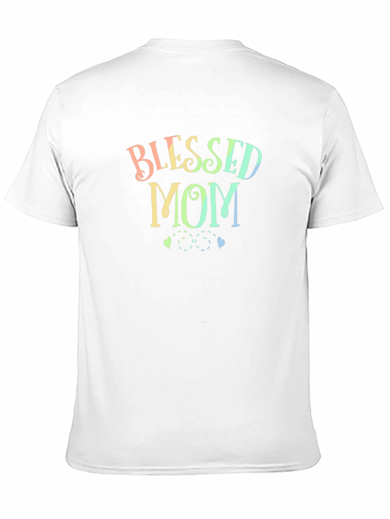 Blessed Mom T-Shirt - Rainbow Text