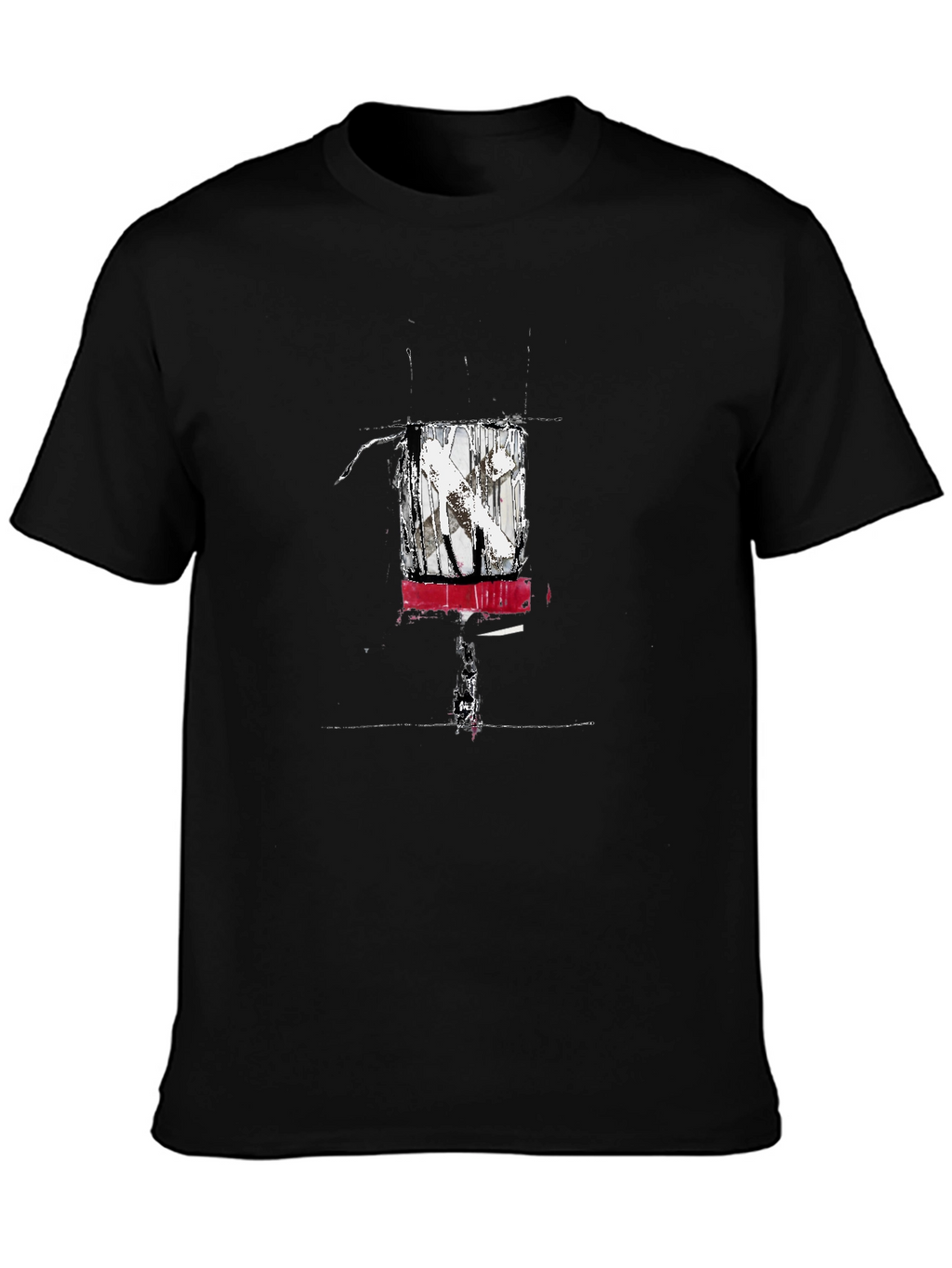Abstract Art Graphic Tee - Black Cotton Blend