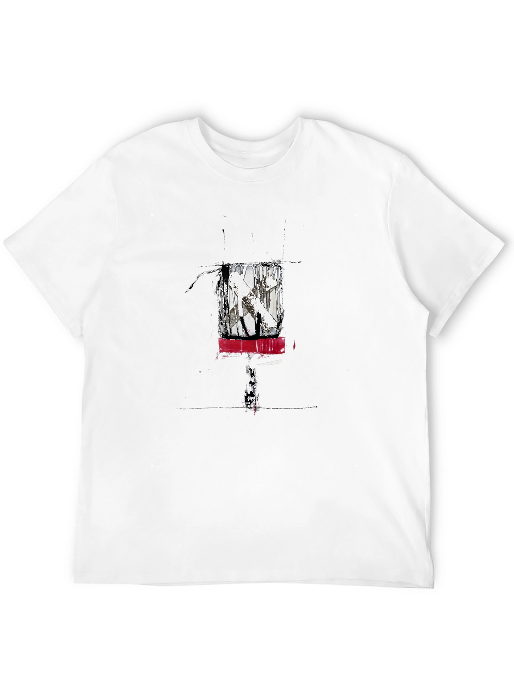 Abstract Art Graphic Tee - Black Cotton Blend