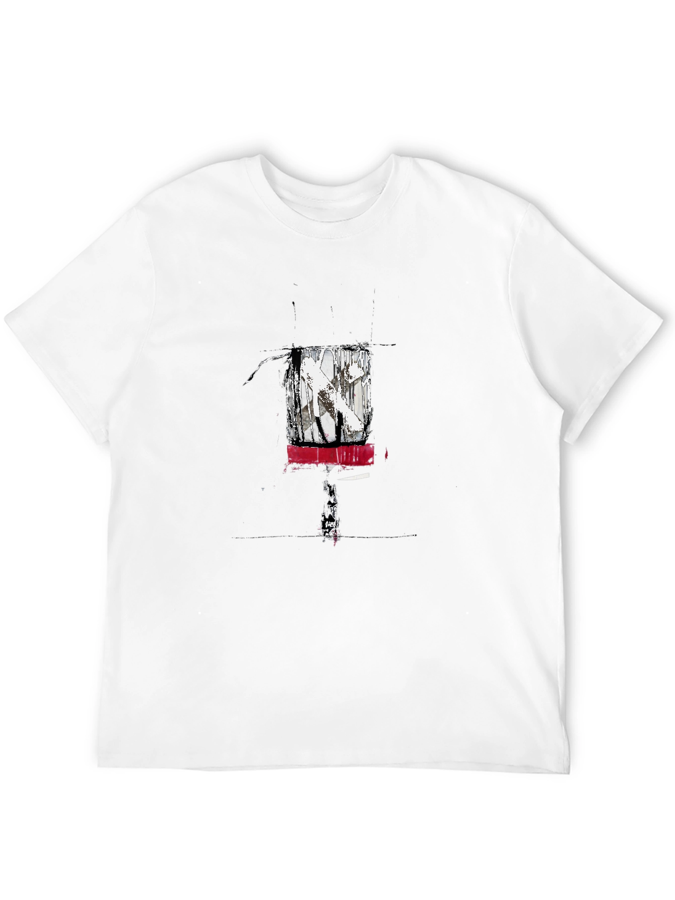 Abstract Art Graphic Tee - Black Cotton Blend