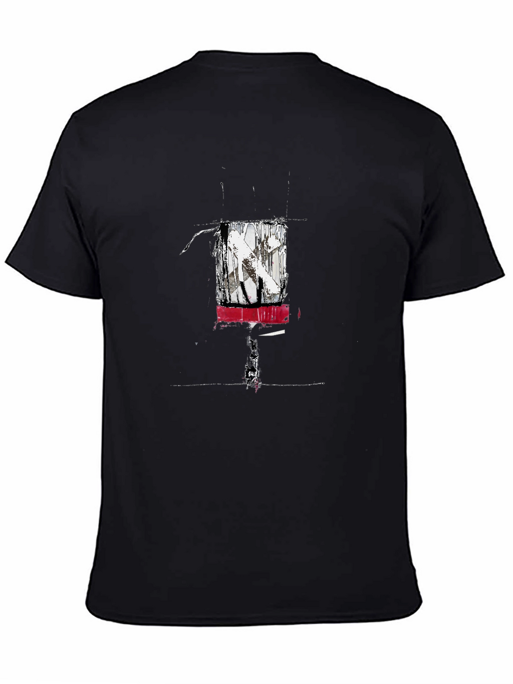 Abstract Art Graphic Tee - Black Cotton Blend