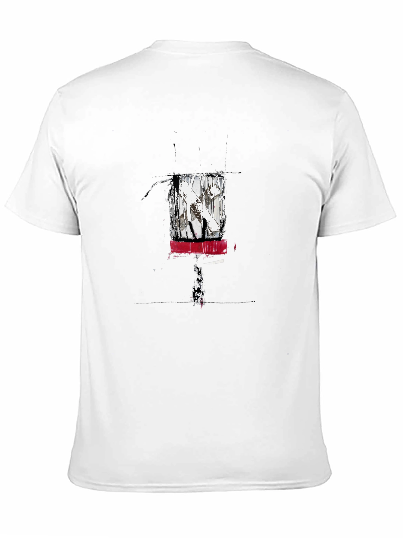 Abstract Art Graphic Tee - Black Cotton Blend