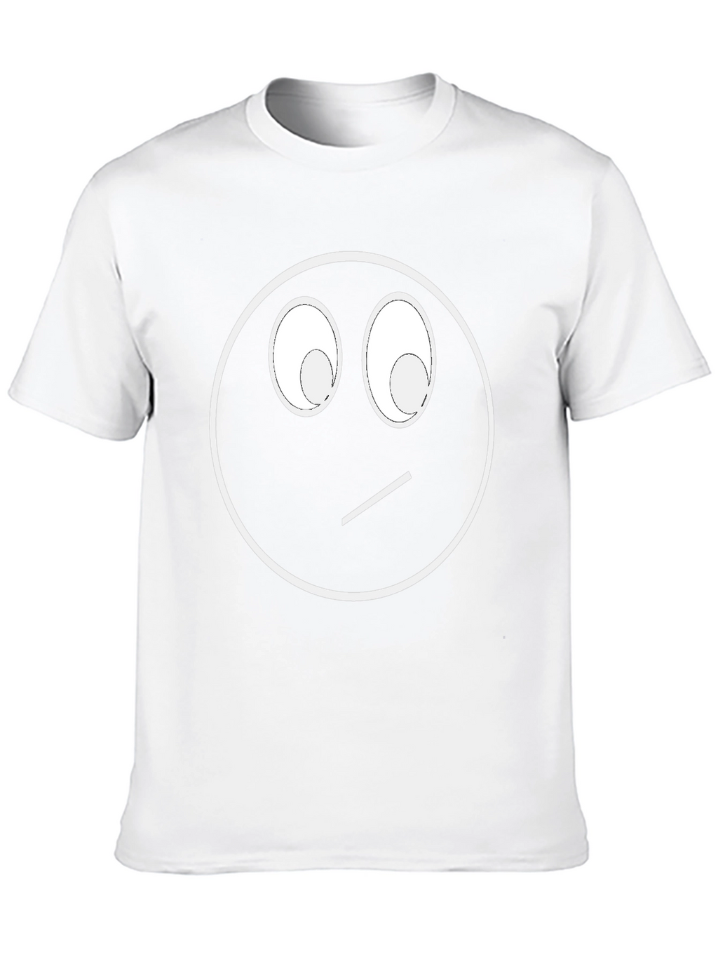 Funny Skeptical Smiley Face Graphic T-Shirt