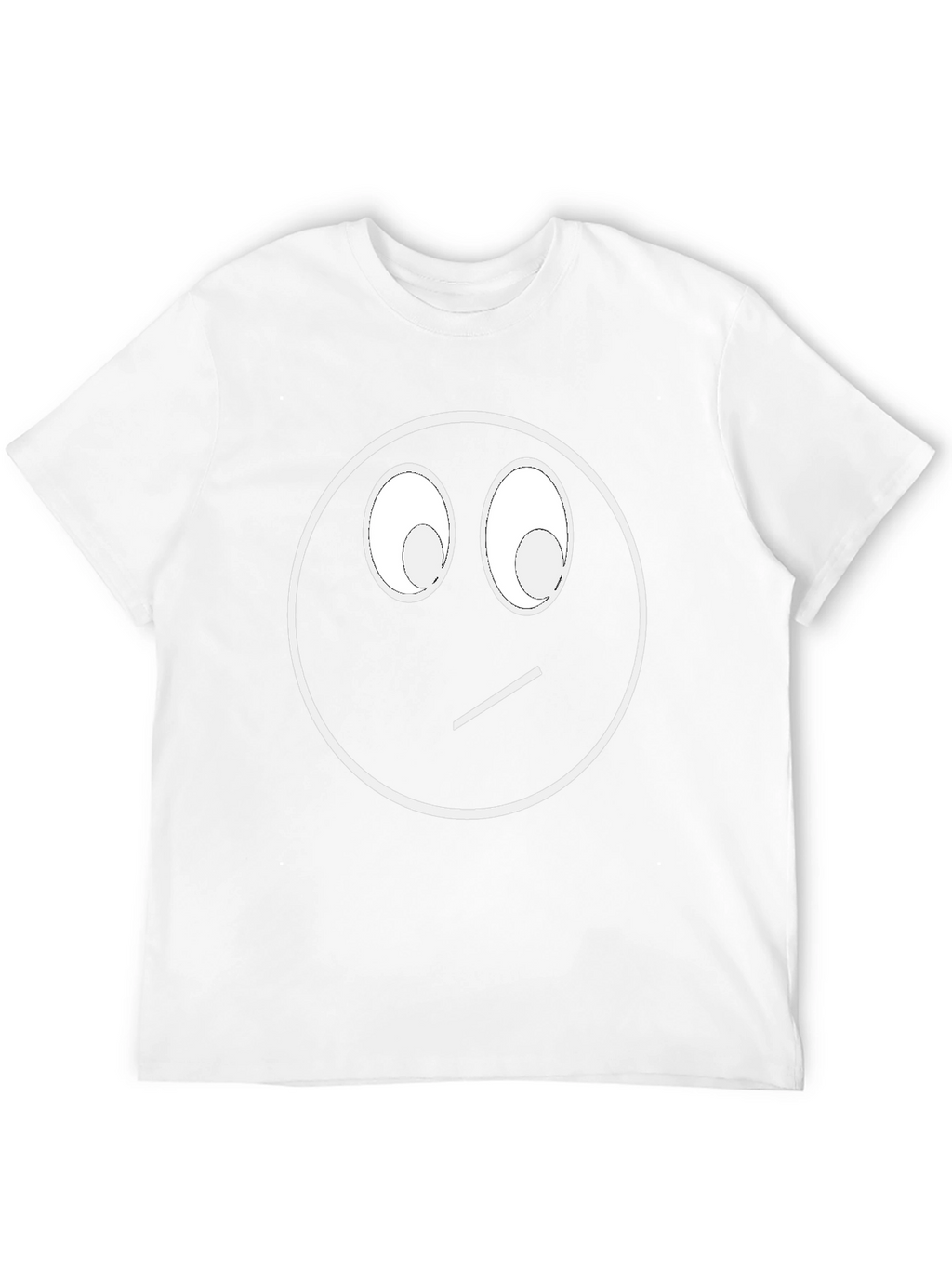 Funny Skeptical Smiley Face Graphic T-Shirt