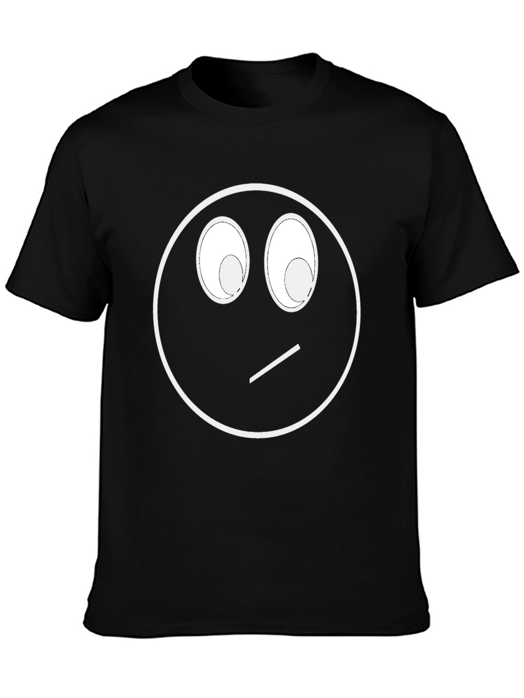 Funny Skeptical Smiley Face Graphic T-Shirt