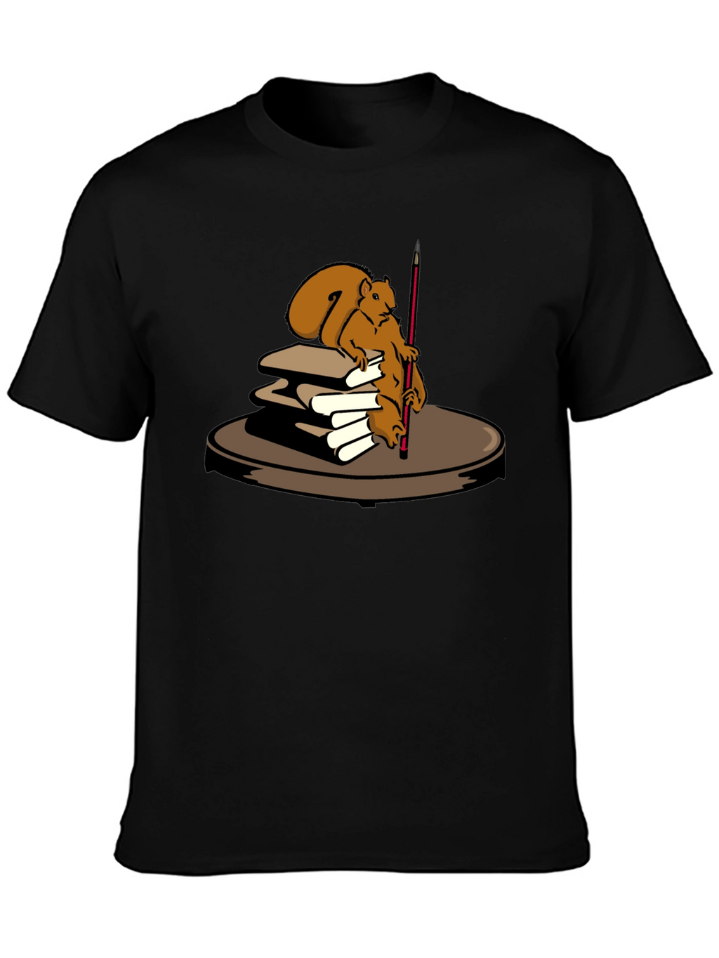 Squirrel Artist Graphic T-Shirt - Black Cotton Tee