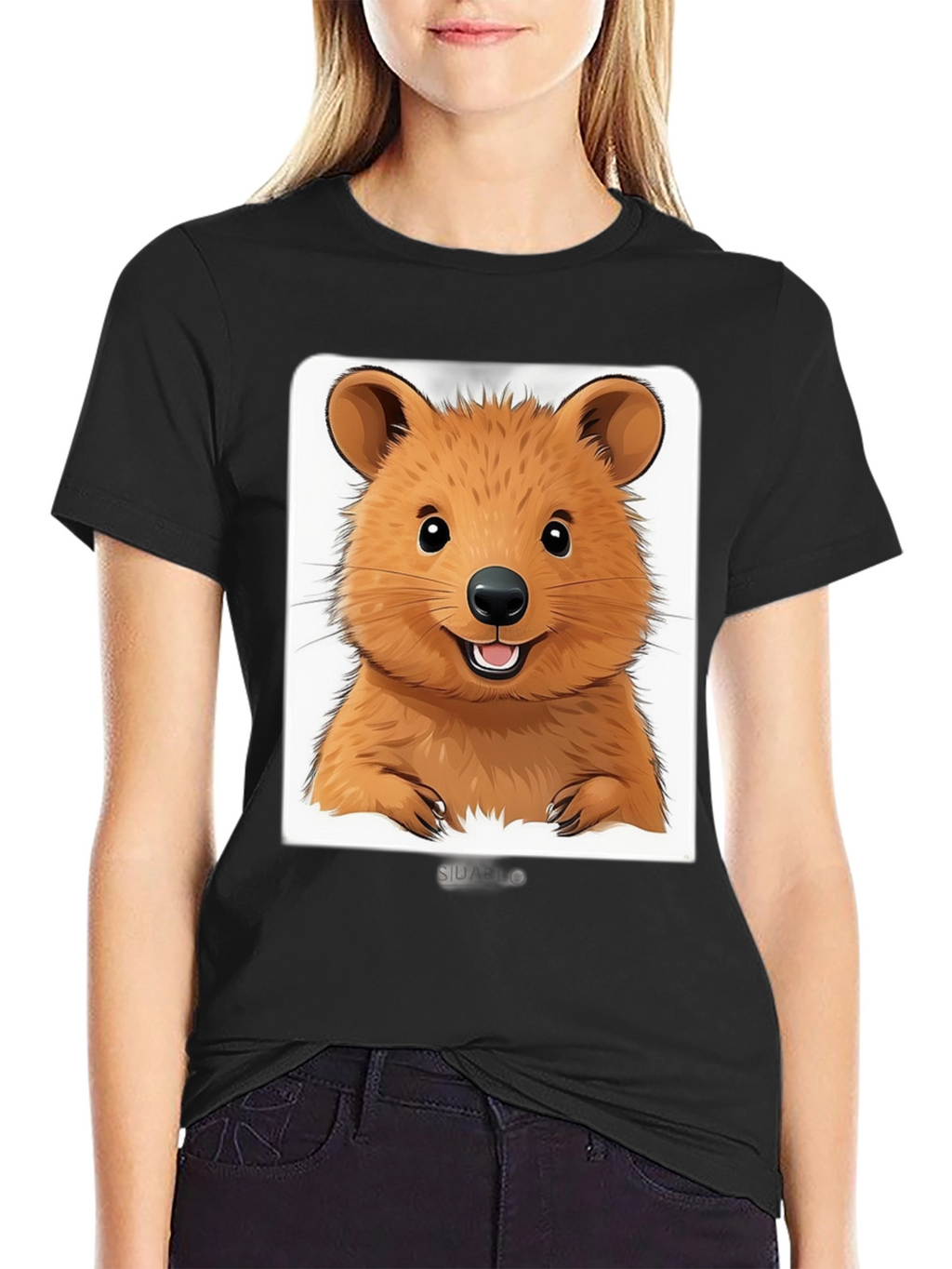 Cute Quokka Graphic T-Shirt - Unisex Black Tee