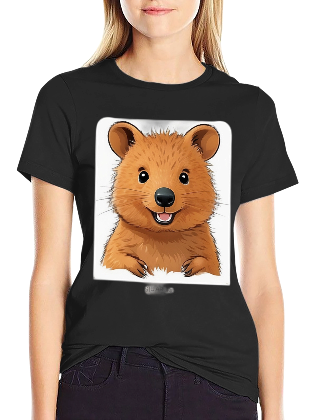 Cute Quokka Graphic T-Shirt - Unisex Black Tee