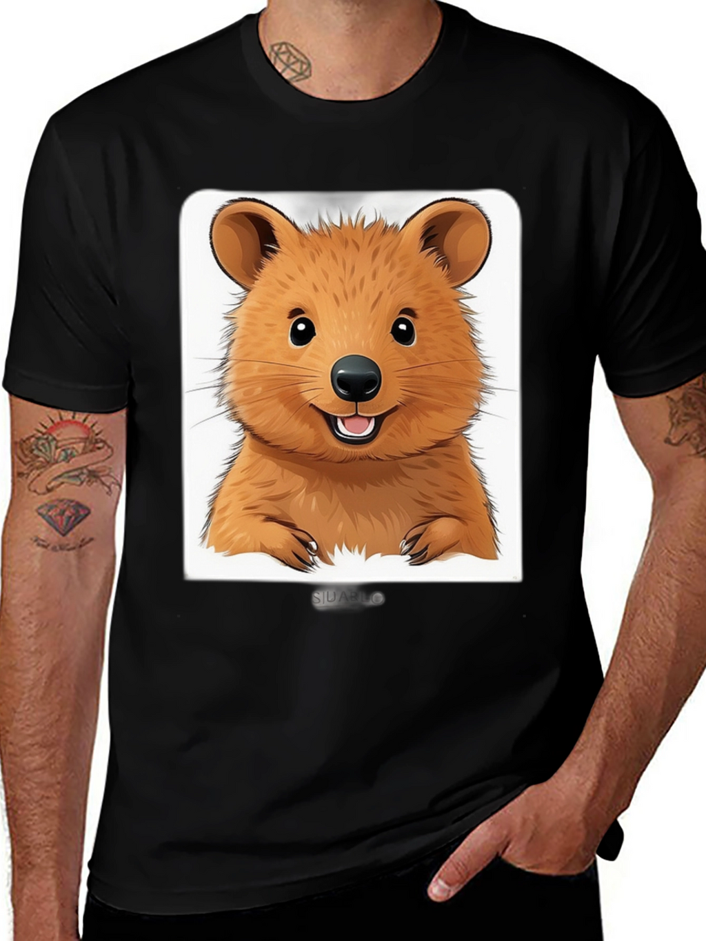 Cute Quokka Graphic T-Shirt - Unisex Black Tee