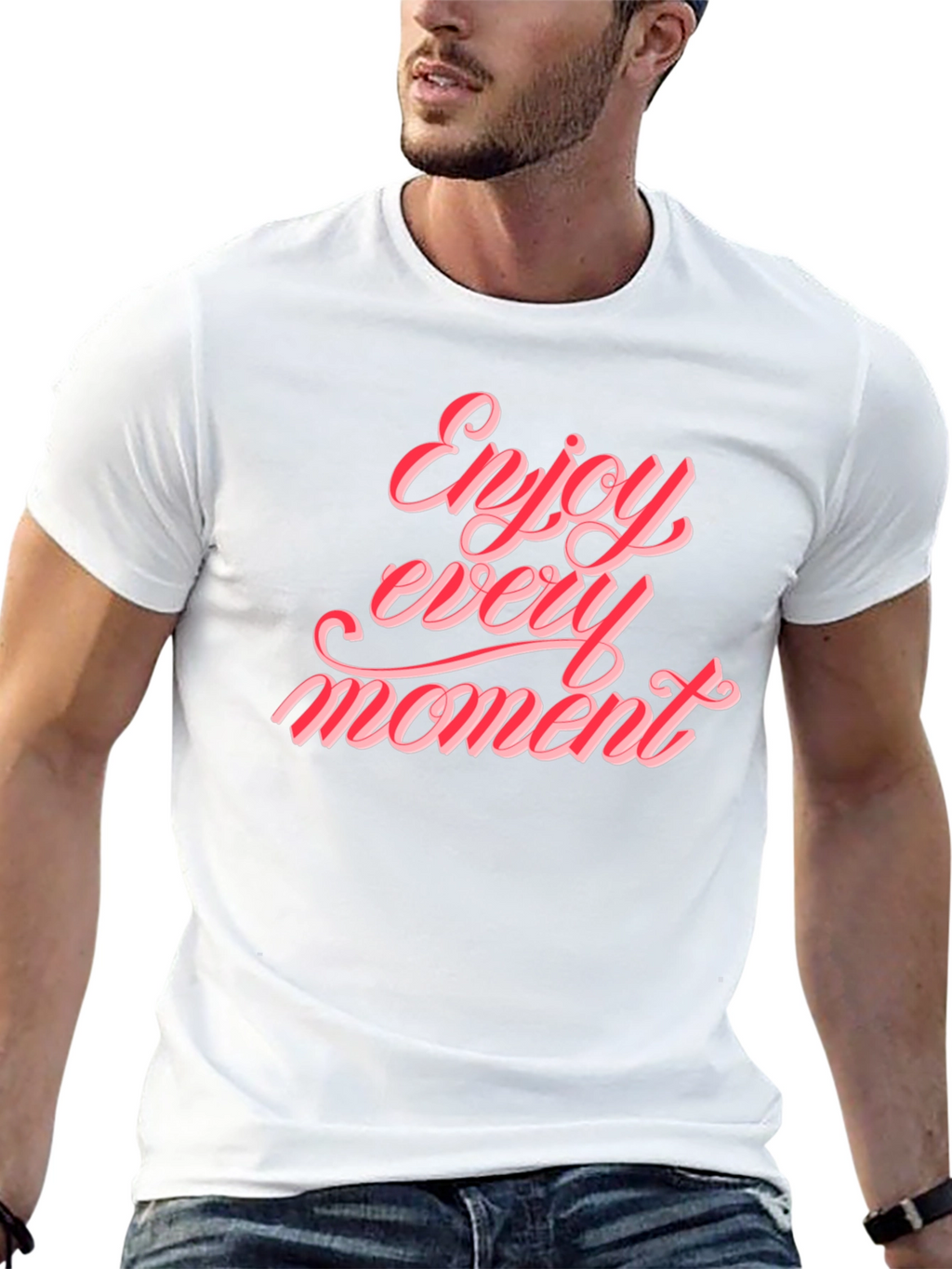 Enjoy Every Moment Graphic Tee - Stylish Black T-Shirt