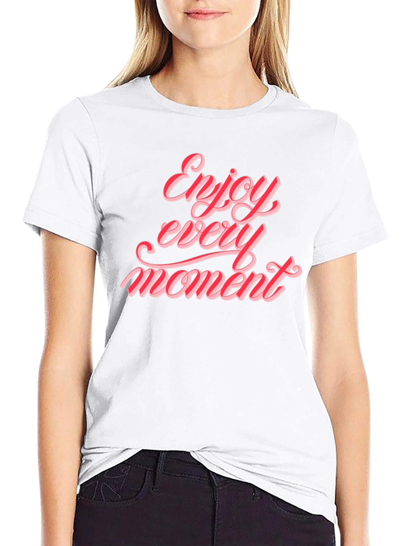Enjoy Every Moment Graphic Tee - Stylish Black T-Shirt