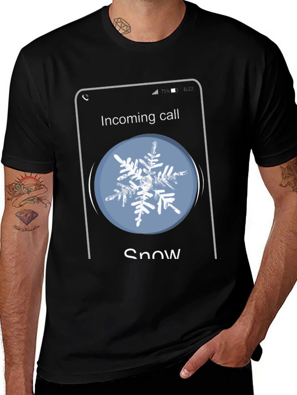 Snowflake Incoming Call Graphic T-Shirt
