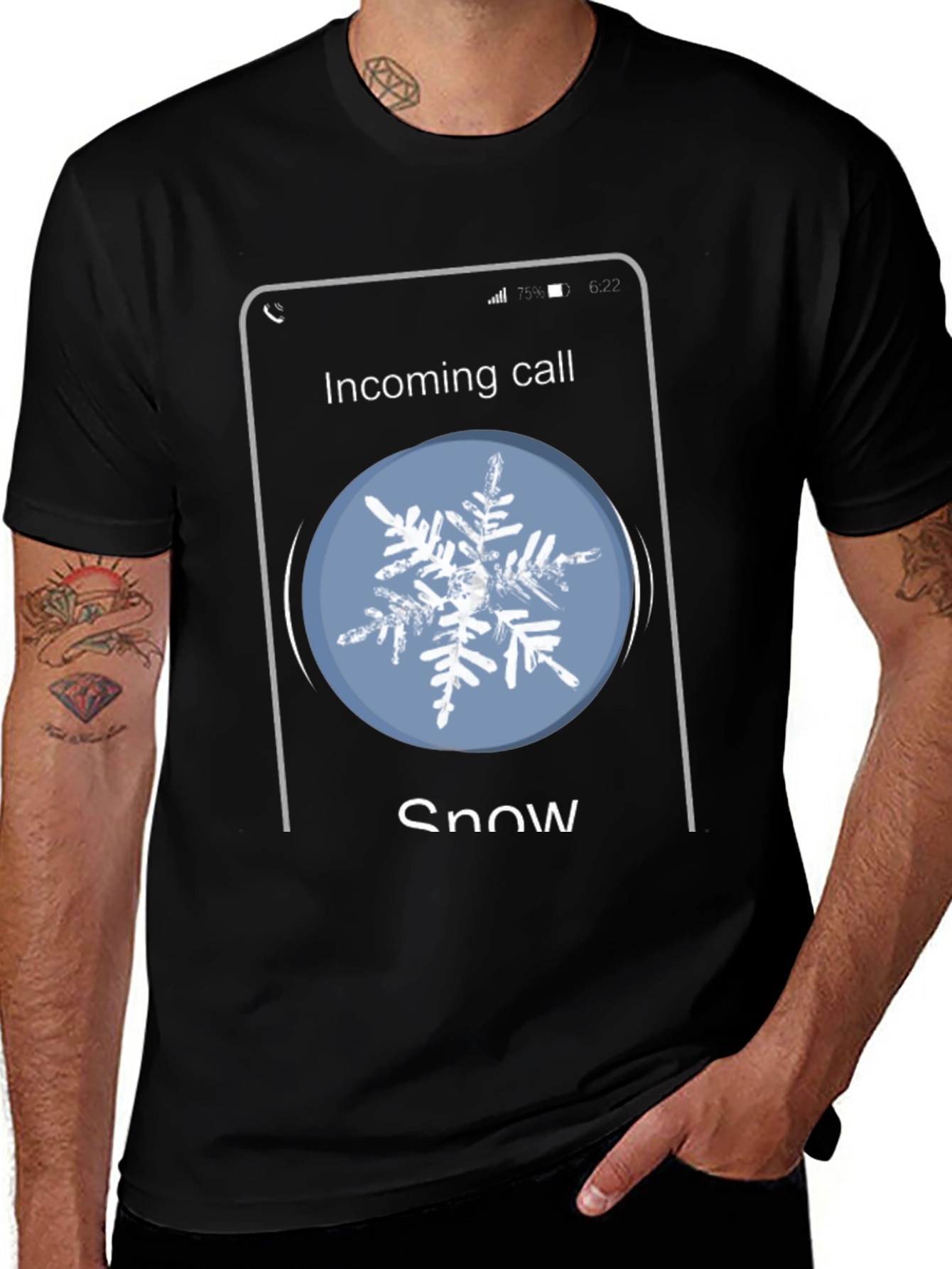 Snowflake Incoming Call Graphic T-Shirt