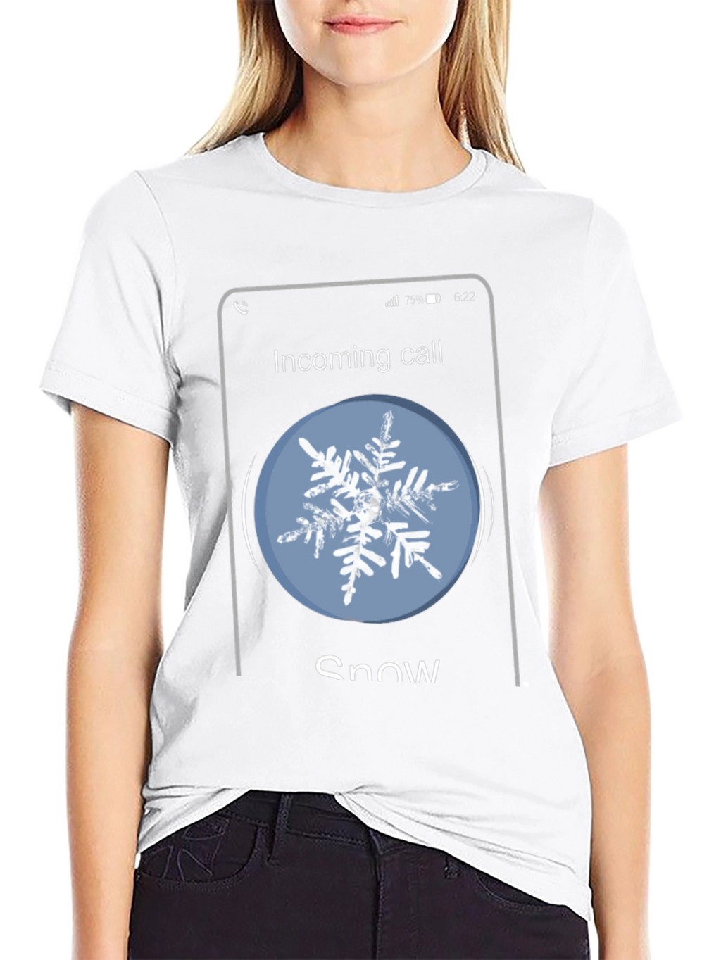 Snowflake Incoming Call Graphic T-Shirt
