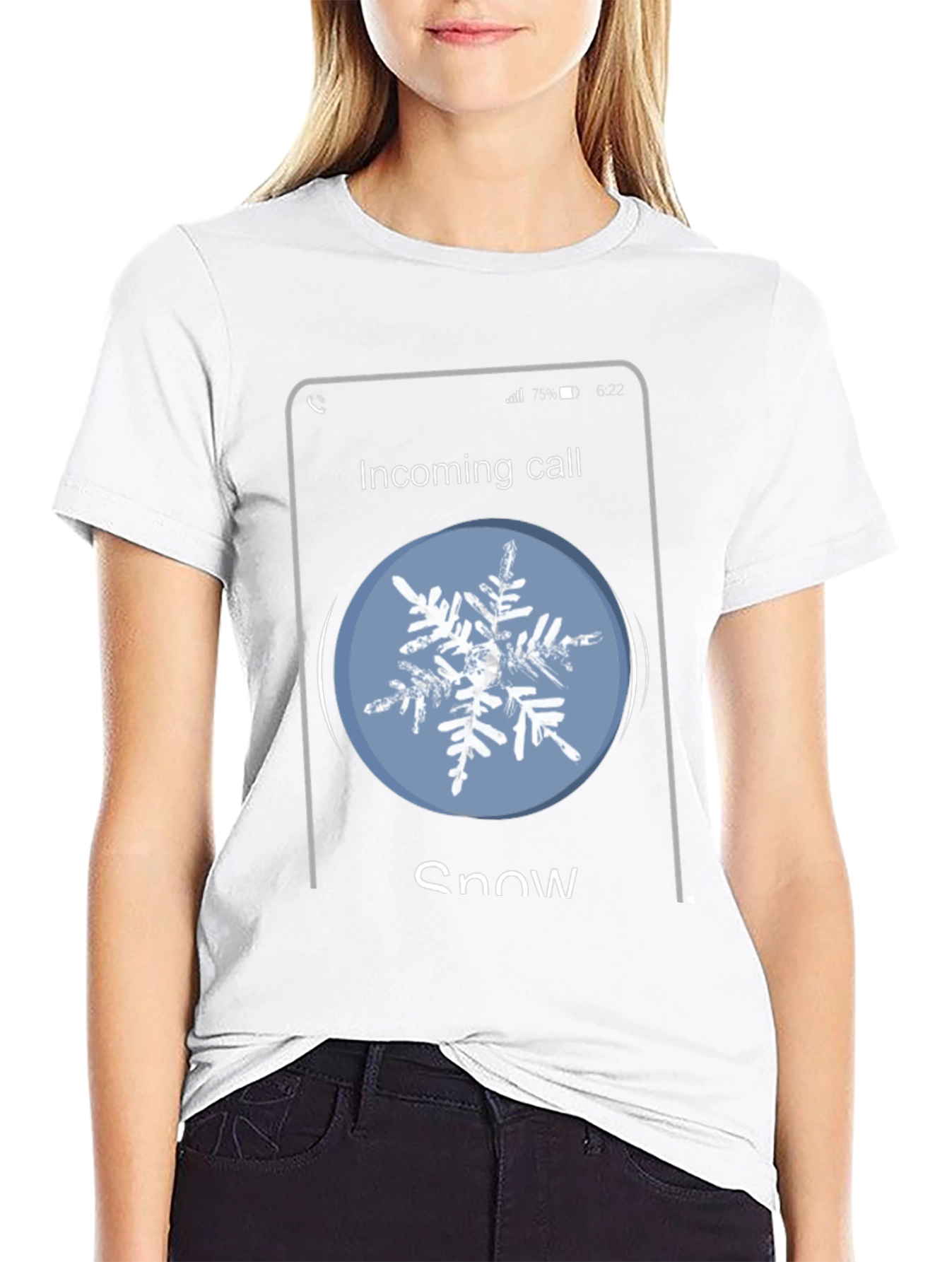 Snowflake Incoming Call Graphic T-Shirt